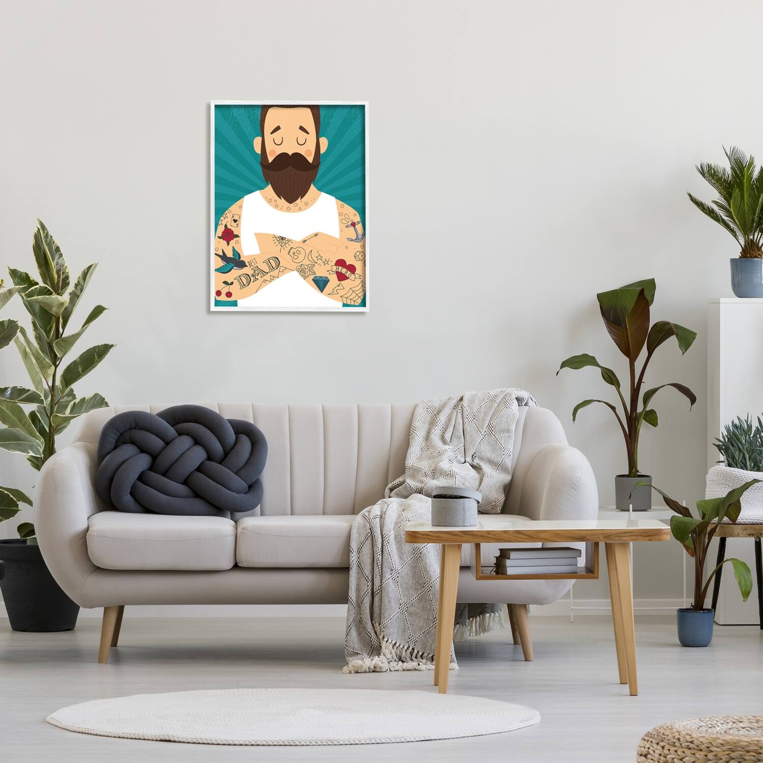 Stupell Industries Best Dad Father's Day Tattoos Framed Giclee Art