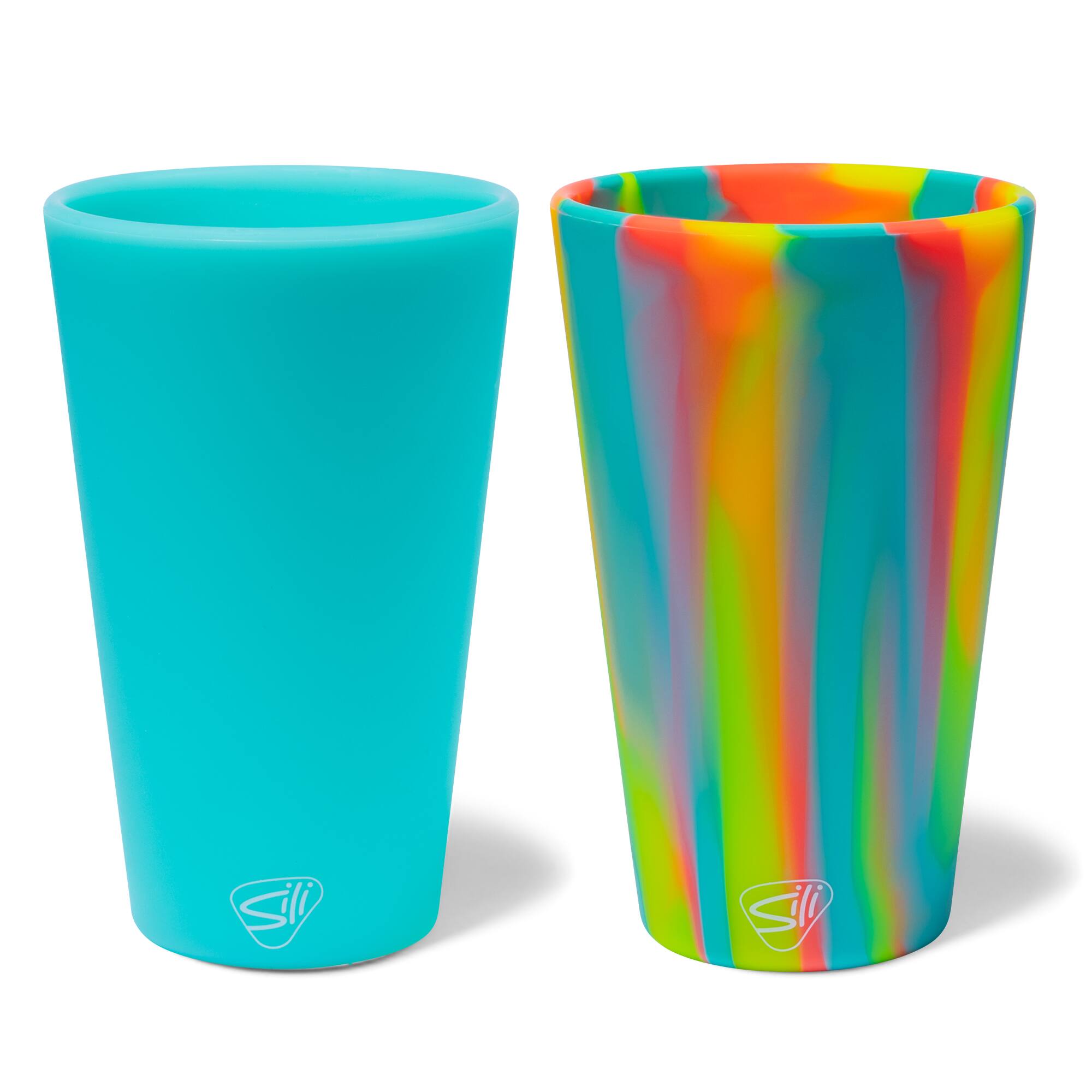 Silipint® 16oz. Sugar Rush & Aqua Silicone Pint Glasses, 2ct.