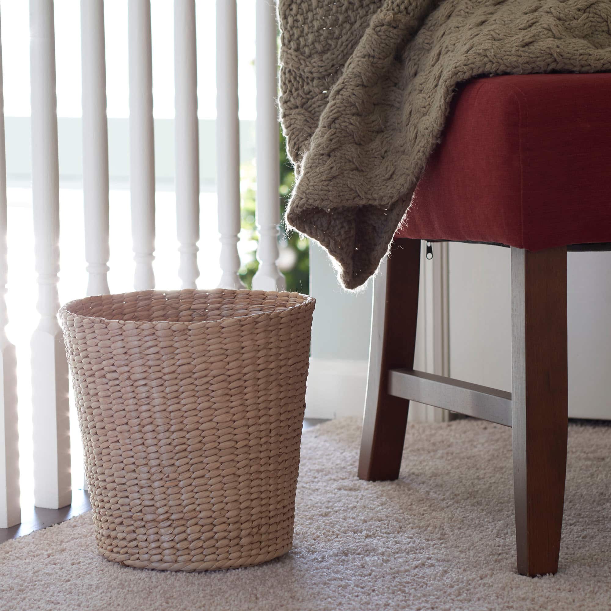 Household Essentials Woven Cattail Waste Basket