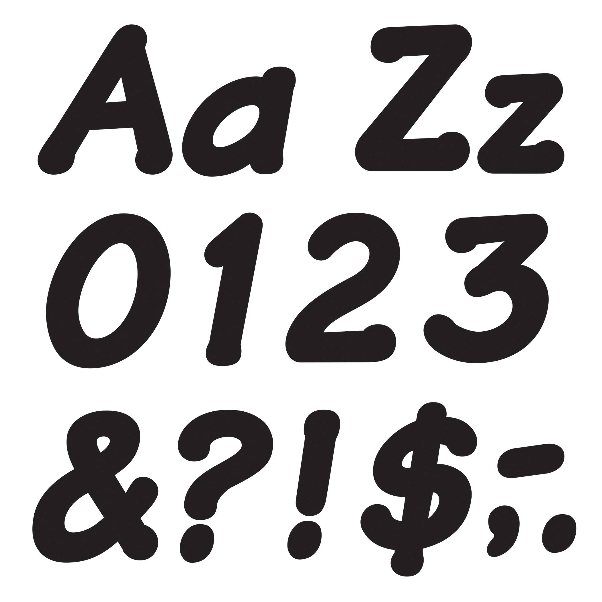 Trend Enterprises Black 4" Italic Uppercase/Lowercase Combo Pack Ready Letters®