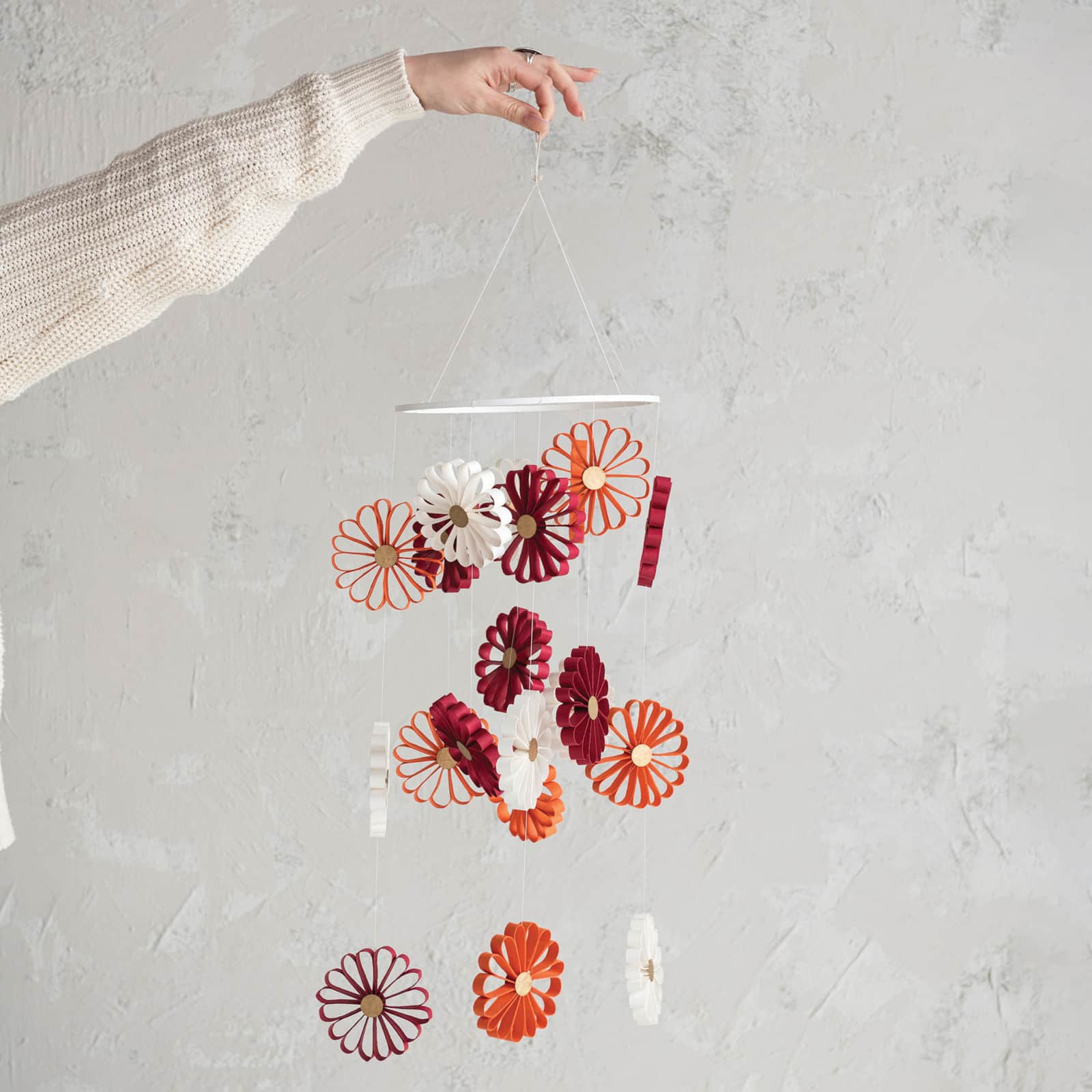 Hello Honey® Multicolor Handmade Recycled Paper Flower Mobile