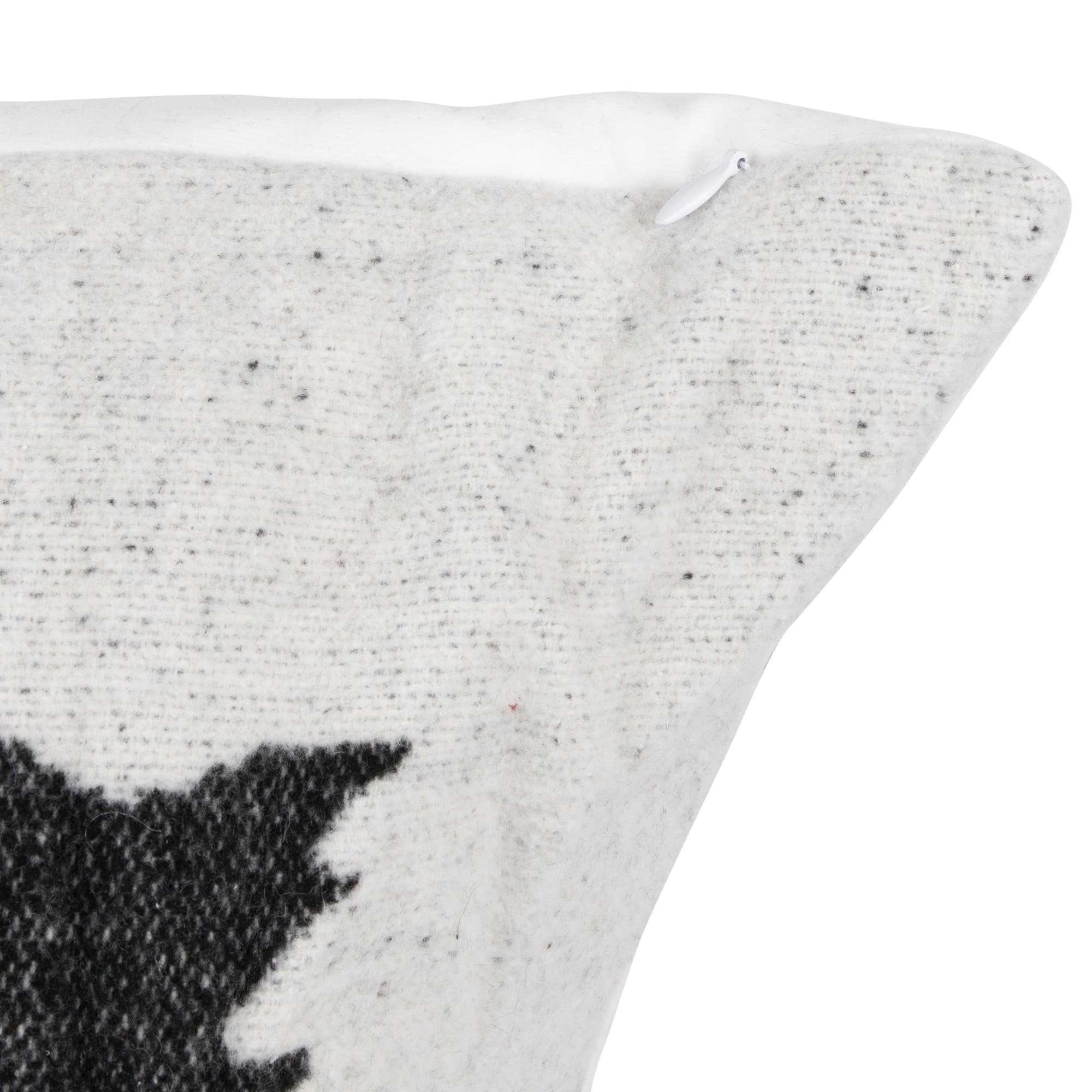 17" White and Black Forest Trees Worsted Christmas Square Throw Pillow