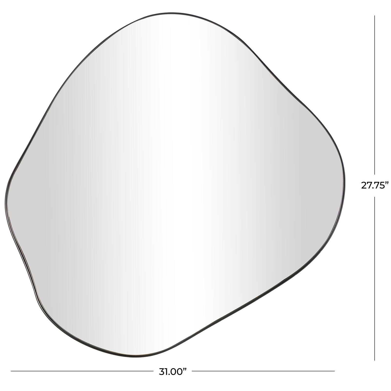 CosmoLiving by Cosmopolitan 31" x 28" Black Metal Abstract Wavy Wall Mirror