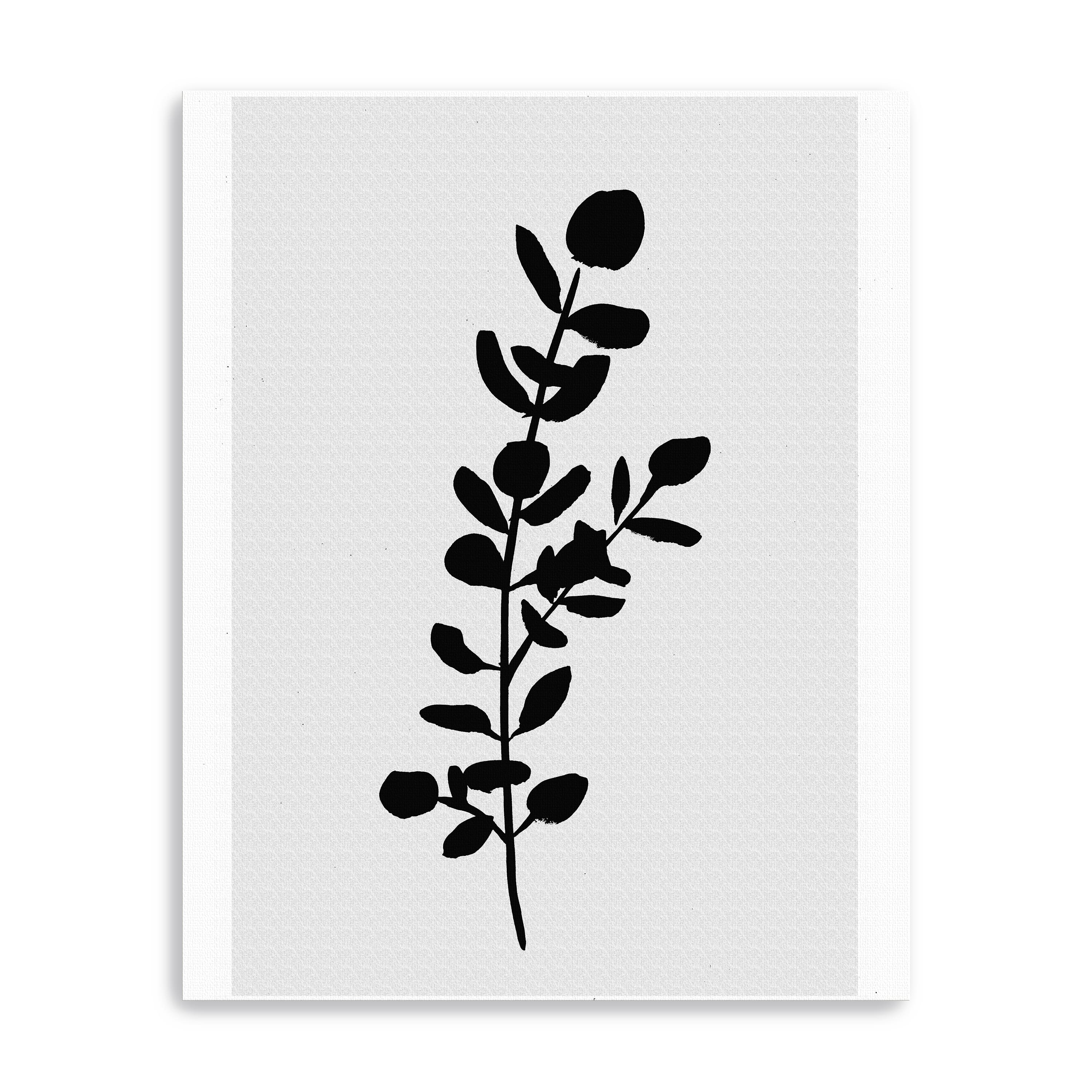 Farmhouse Eucalyptus Black Canvas Giclee