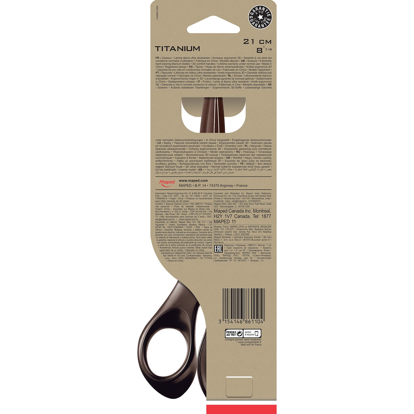 Maped® 8.5" Expert Titanium Scissors, 3ct.