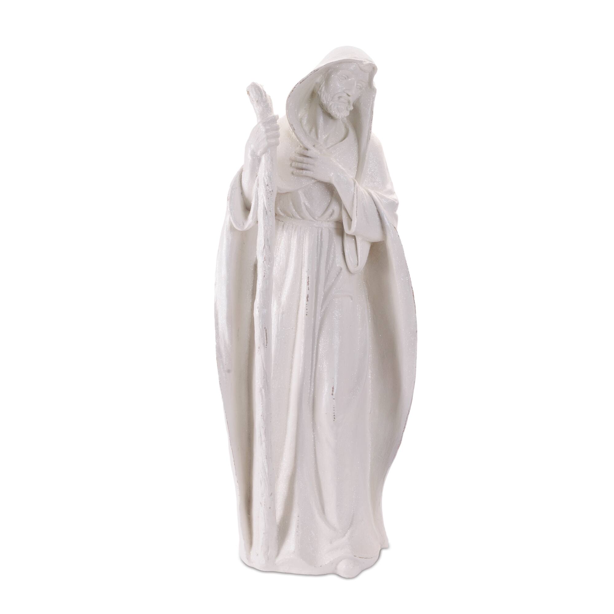 Melrose White Glittered Holy Family Figurines Set