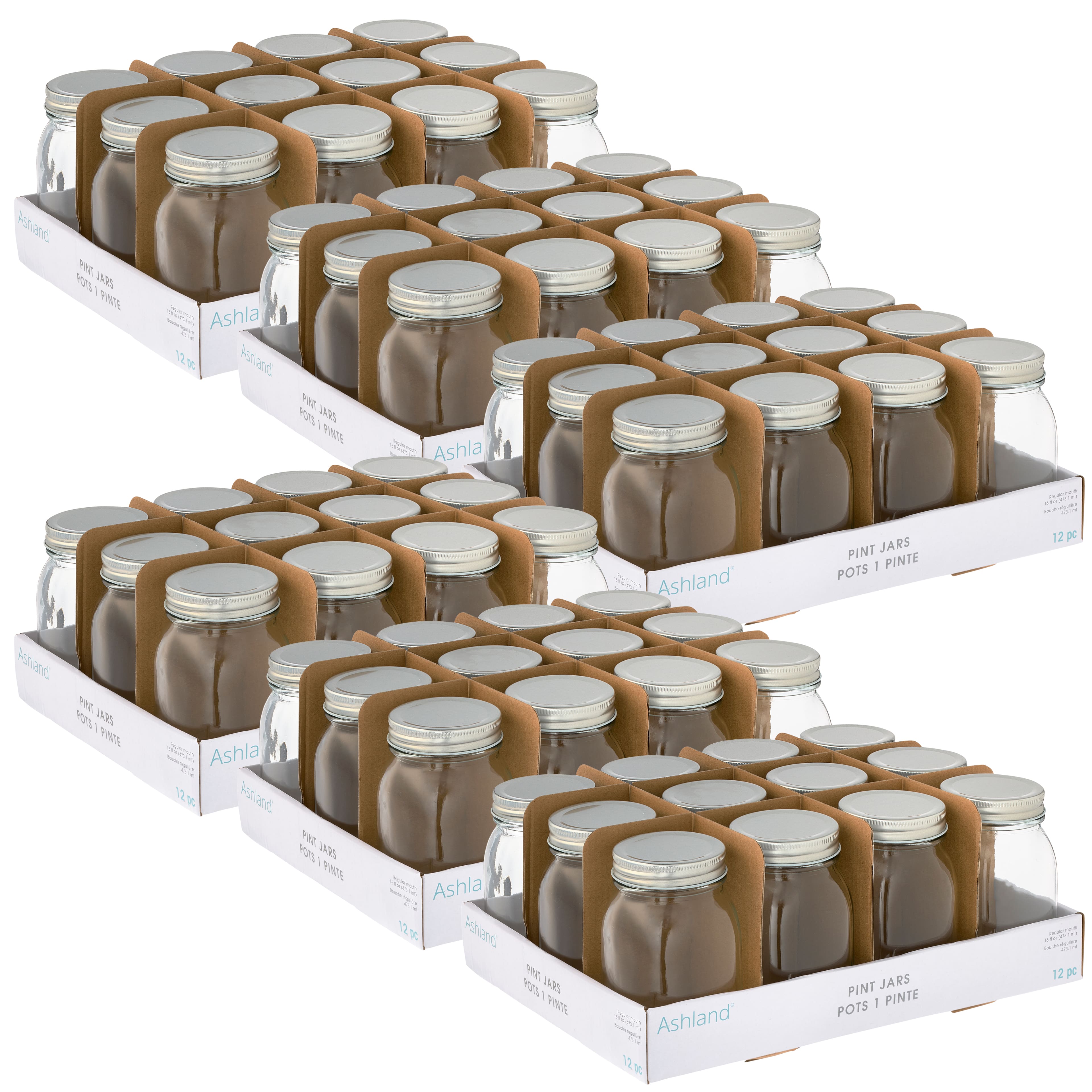6 Packs: 12 ct. (72 total) 16oz. Glass Jar by Ashland®