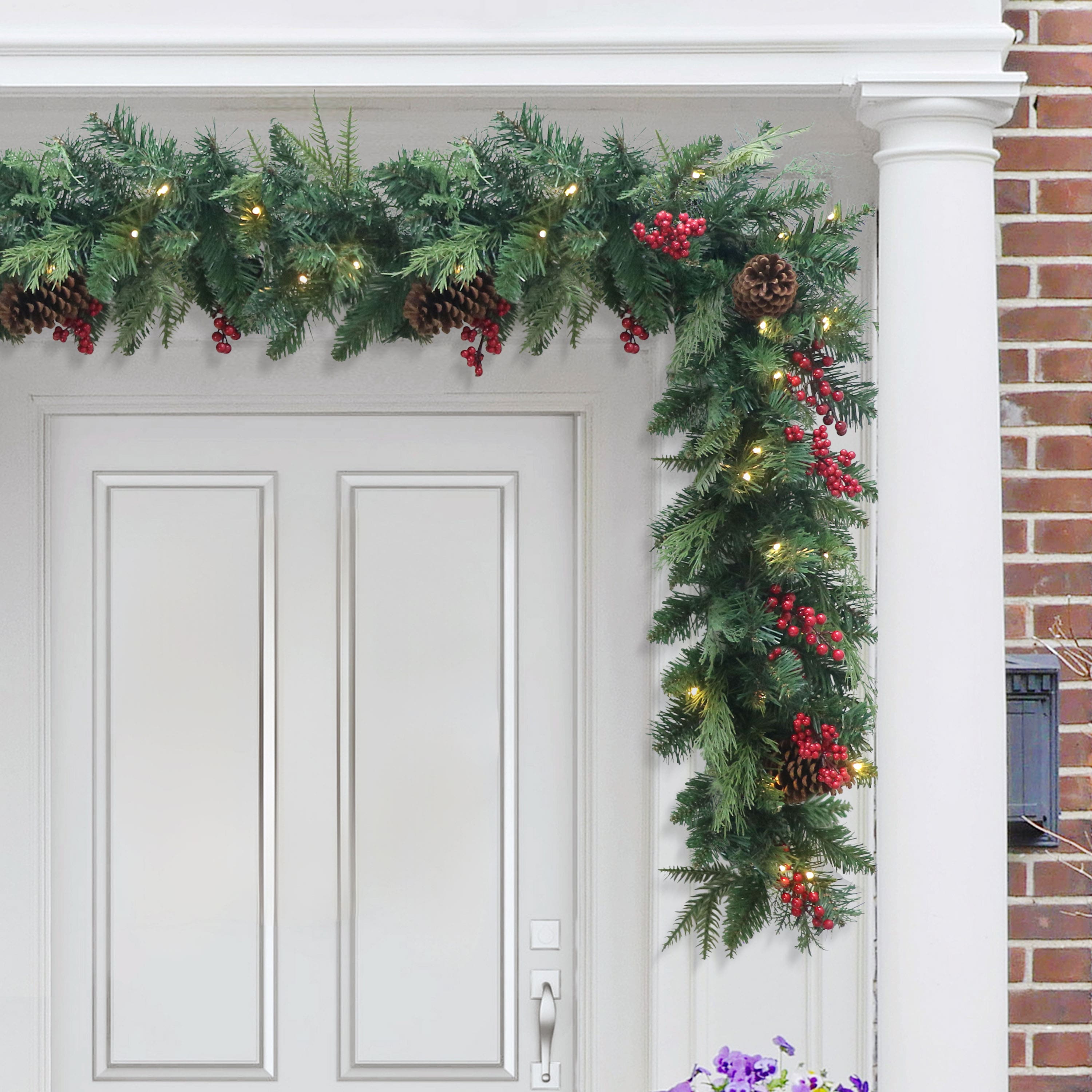 9ft. Pre-Lit Adorned Artificial Garland