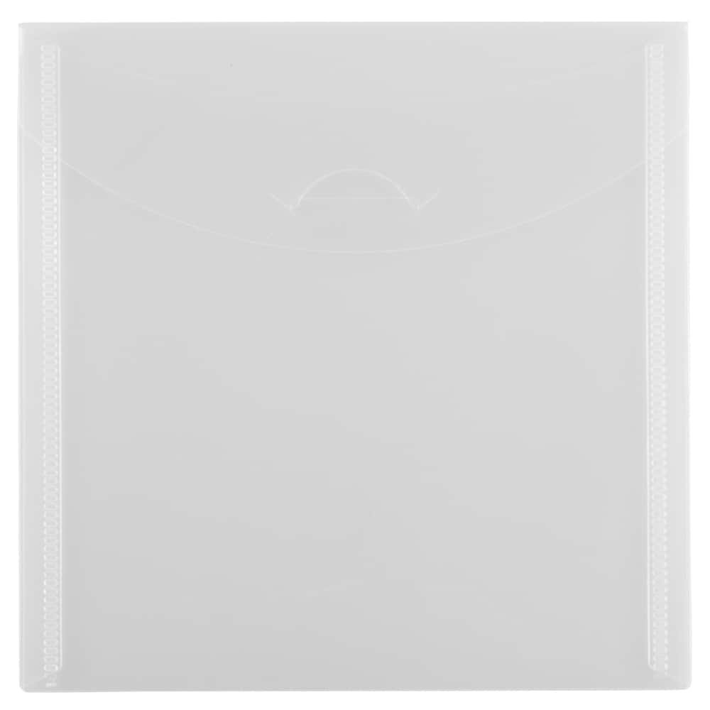 JAM Paper Clear Plastic Tuck Flap Closure 6.125" x 6.125" Square Envelopes, 12ct.