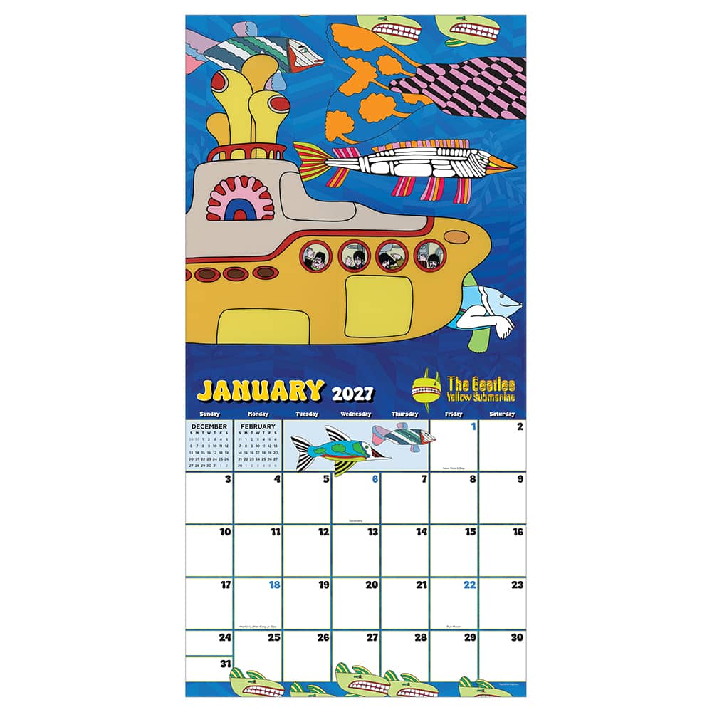 2027 The Beatles: Yellow Submarine Wall Calendar