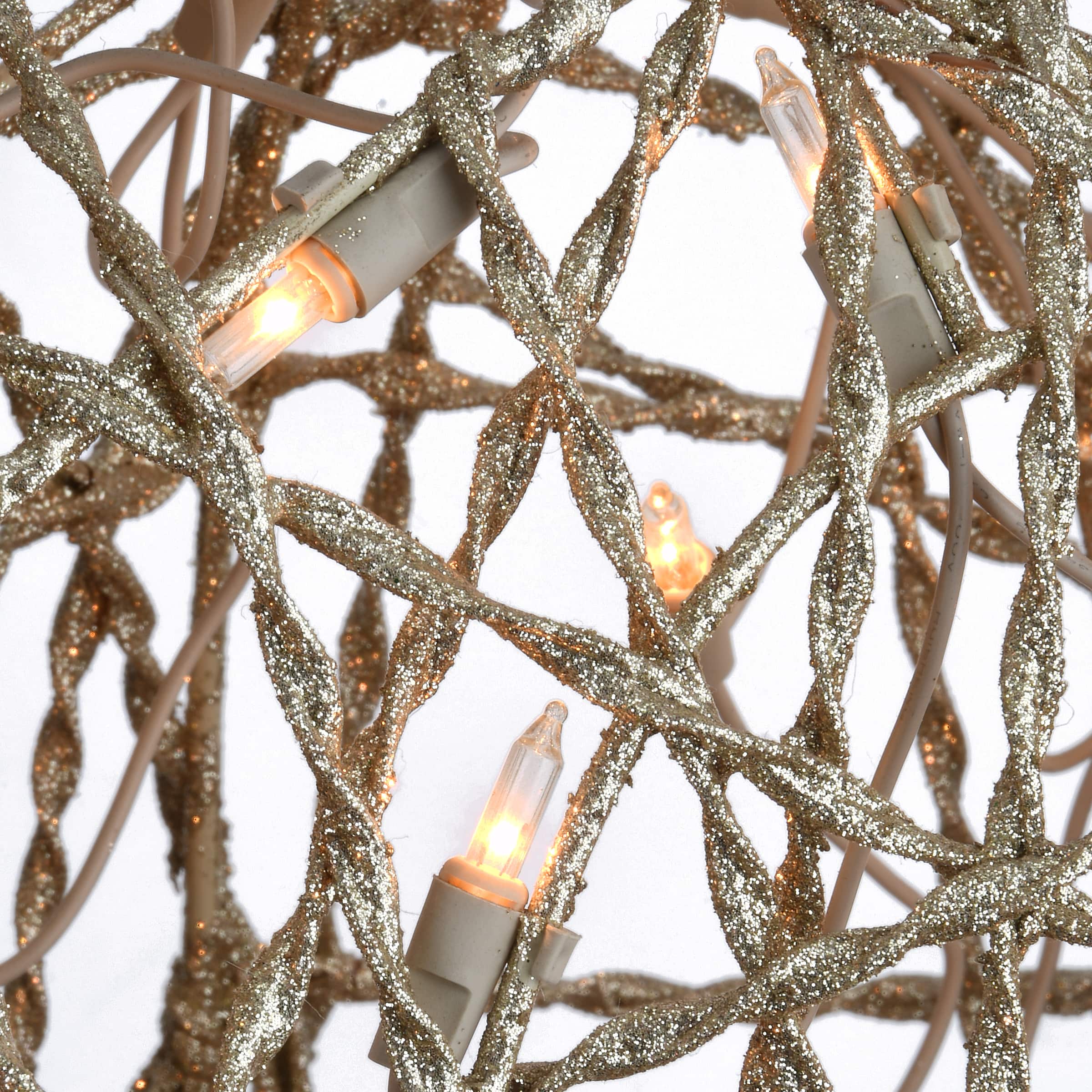 Champagne Glittered Deer Family of 3, Mini Clear Lights