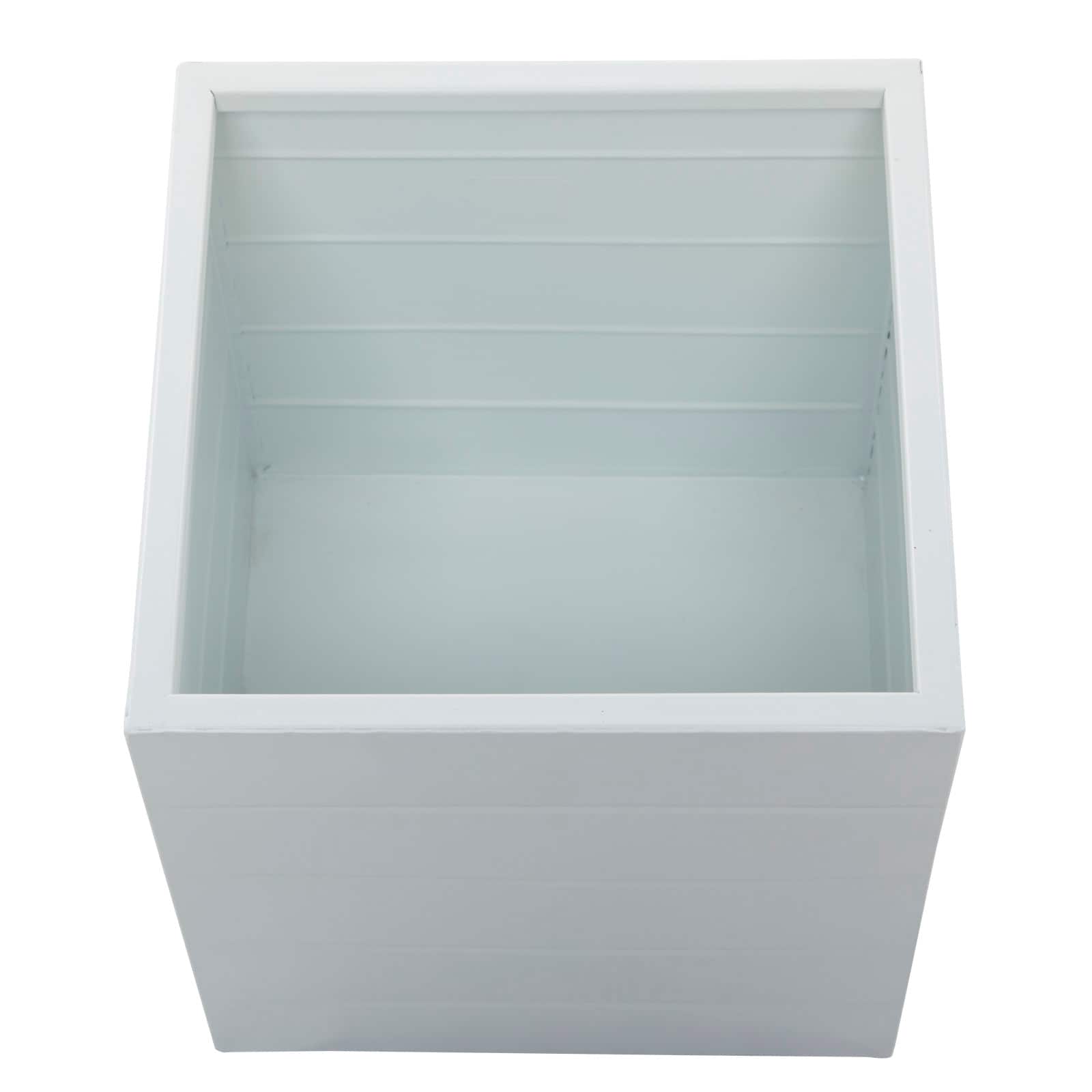 White Modern Planter, Set of 2" 14", 10"