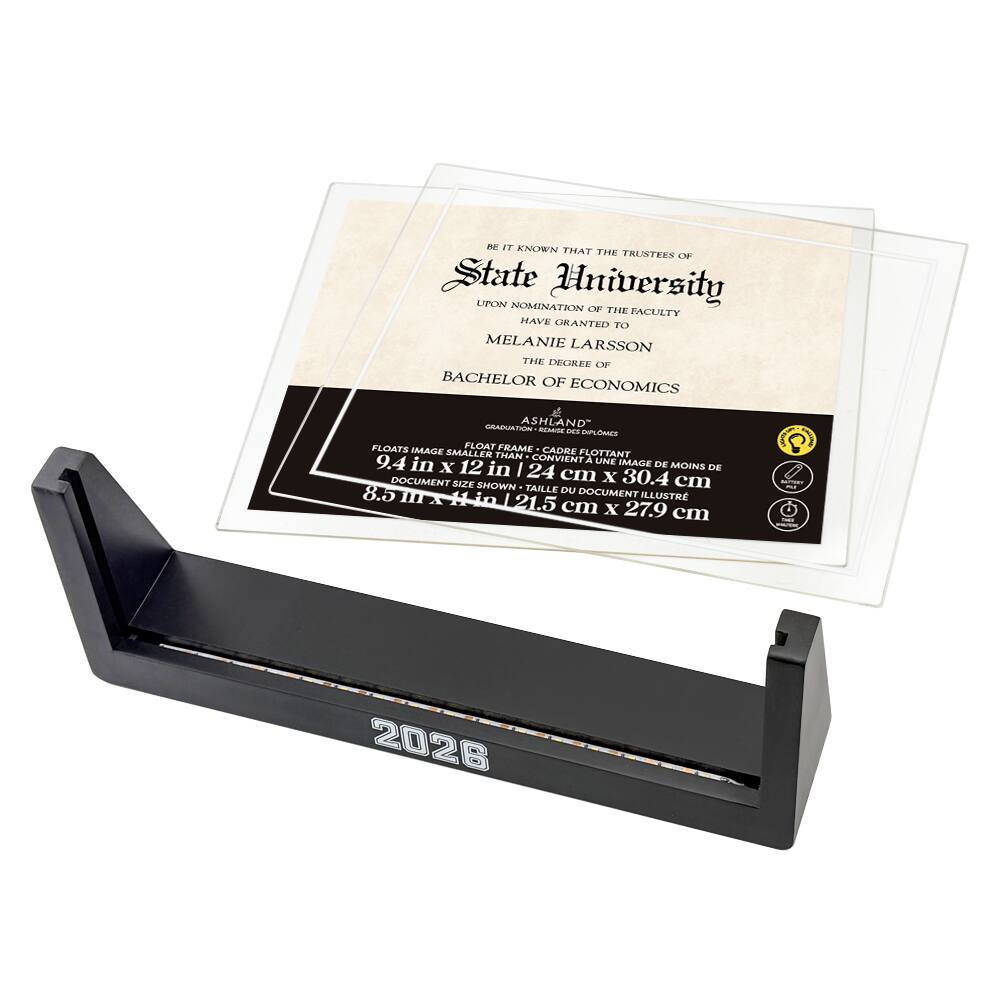 8.5" x 11" Light-Up 2026 Document Float Frame, Graduation by Ashland®