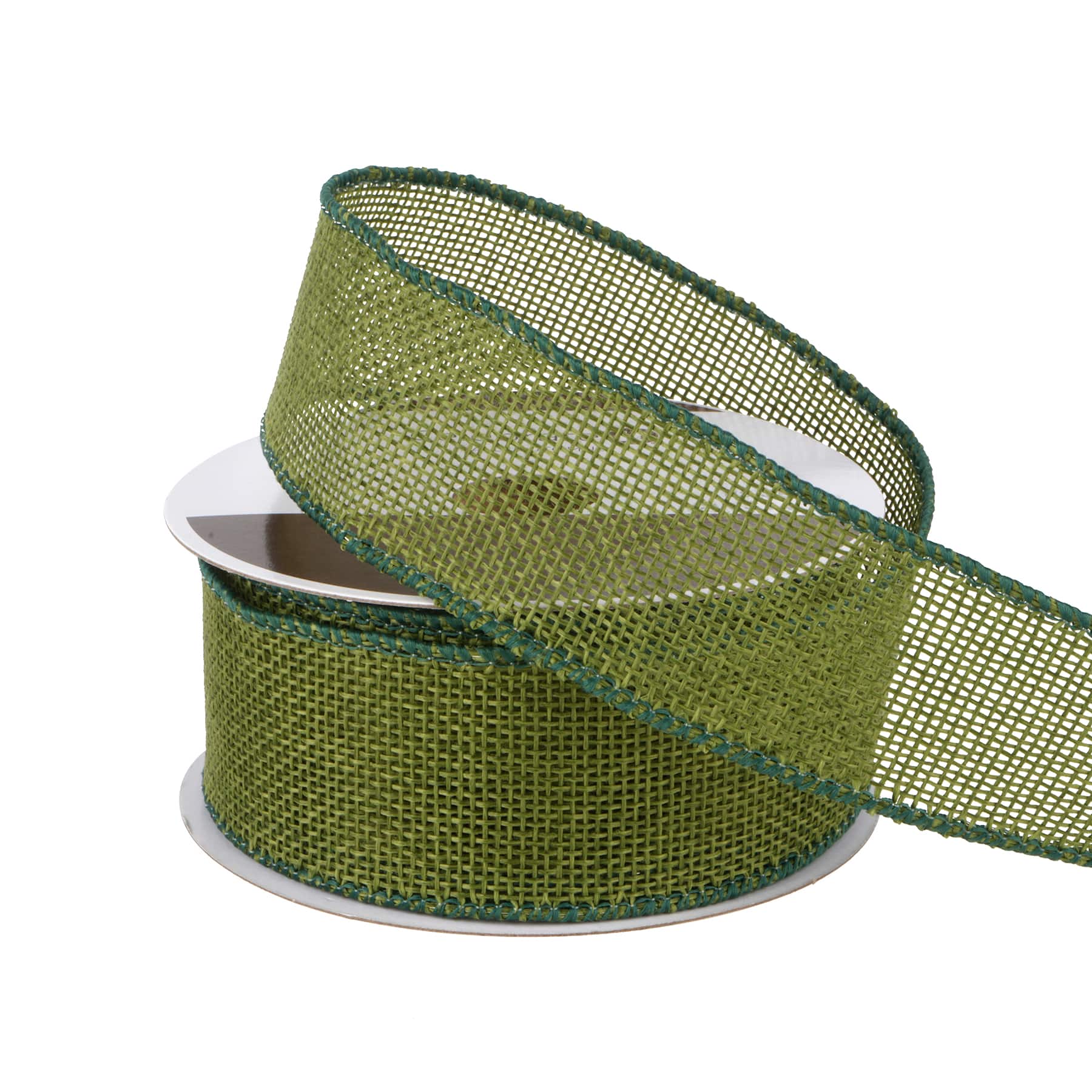 1.5" x 10yd. Green Wired Faux Burlap Ribbon by Celebrate It®