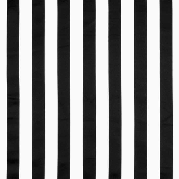 Black/White Stripe Matte Satin