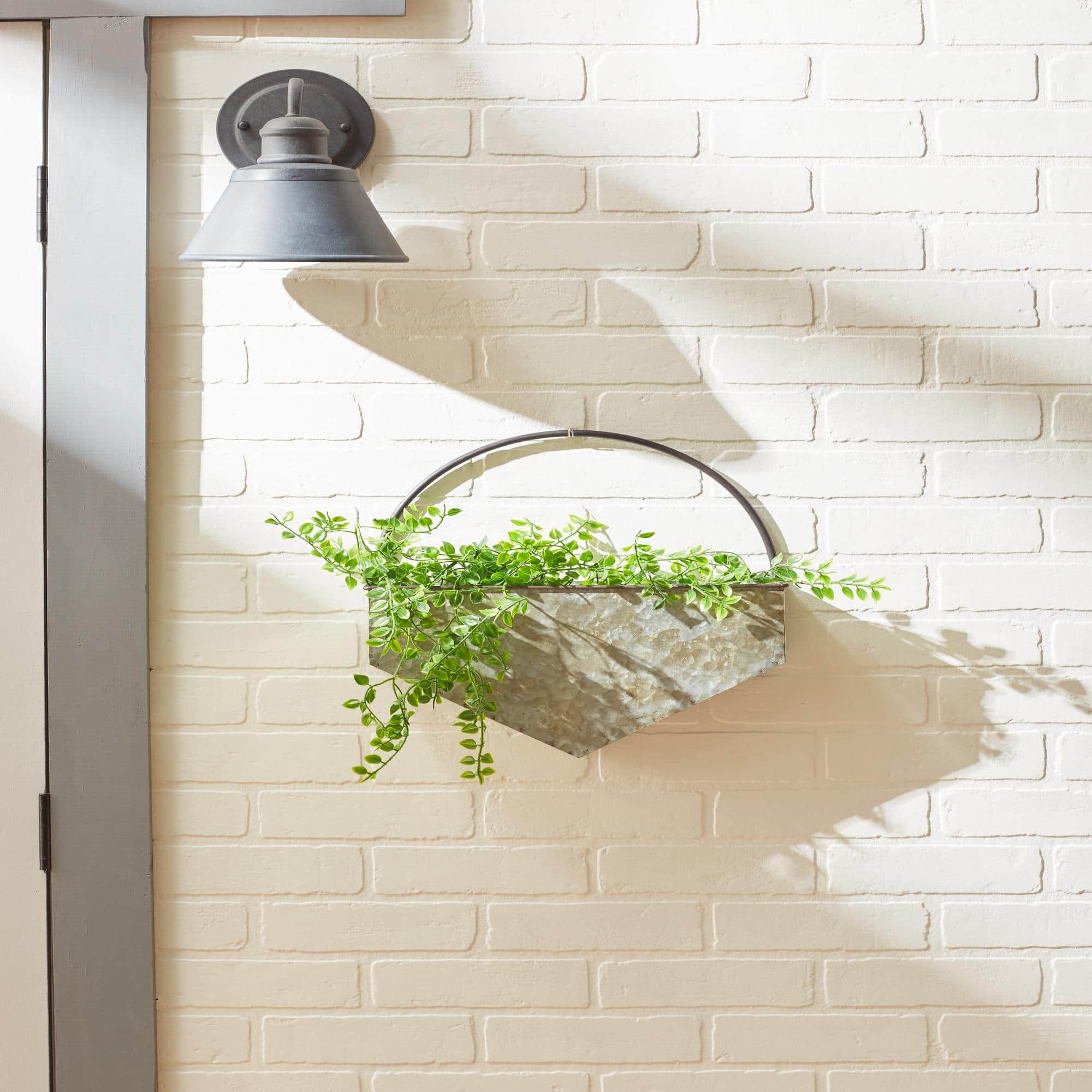14.5" Diamond Galvanized Wall Planter