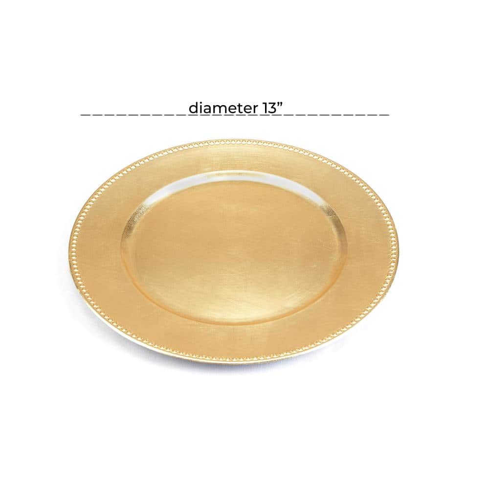 13" Gold Melamine Plastic Chargers, 8ct.