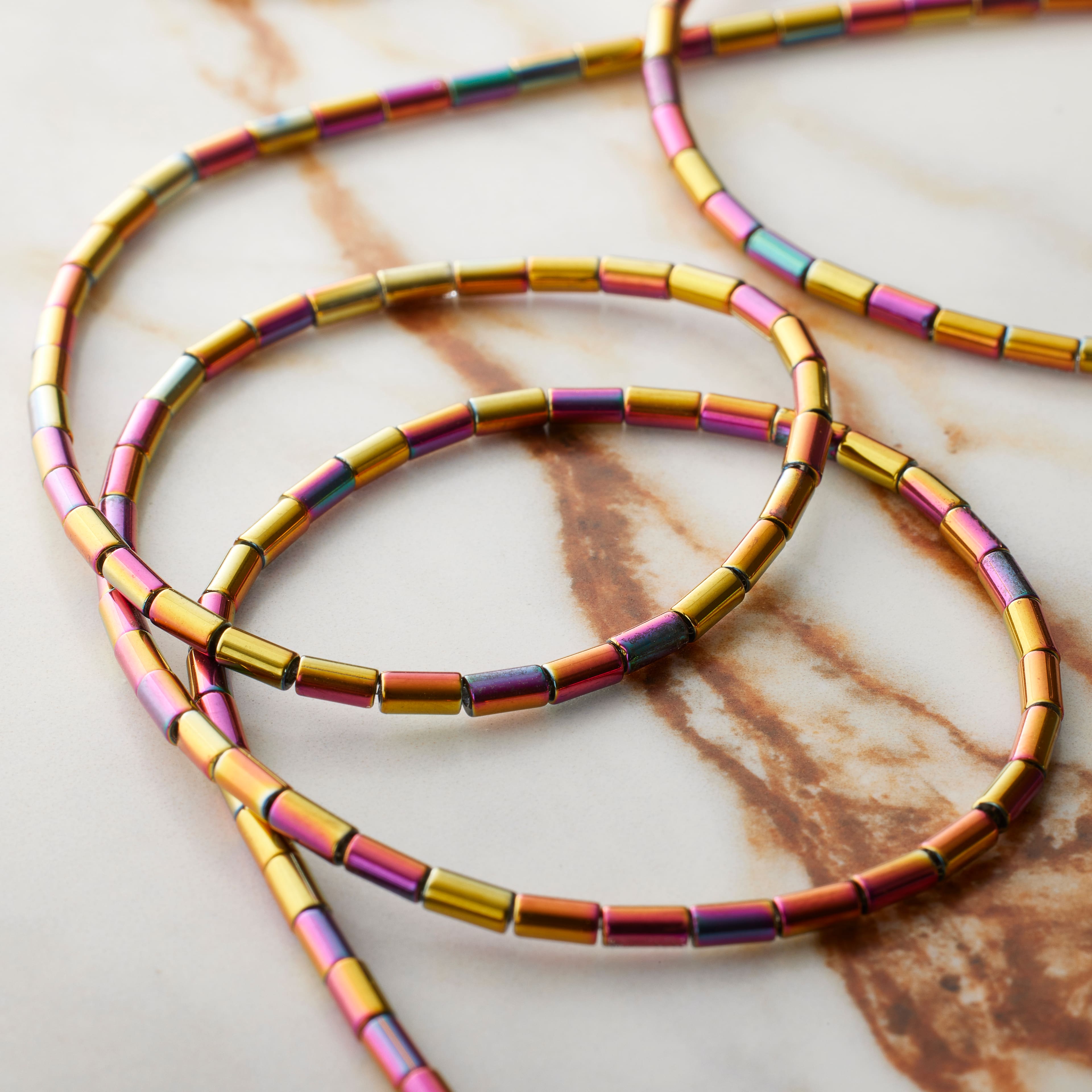 12 Pack: Glass Tube Beads, 4mm by Bead Landing™