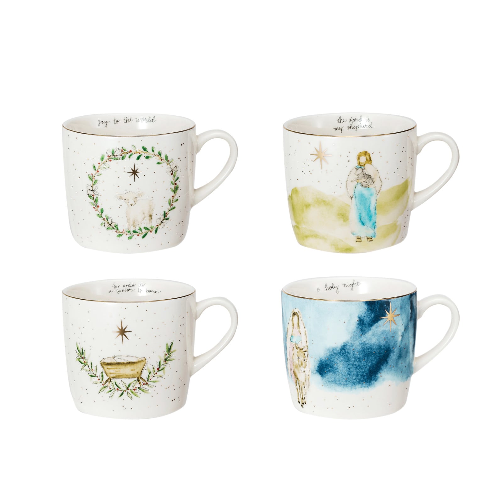 Hello Honey® 16oz. Jesus, Mary & Lamb Christmas Mug Set