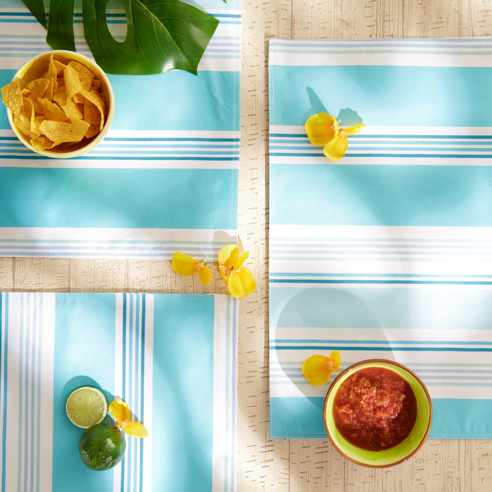 Beach House Stripe Print Outdoor Placemat (Set of 6)