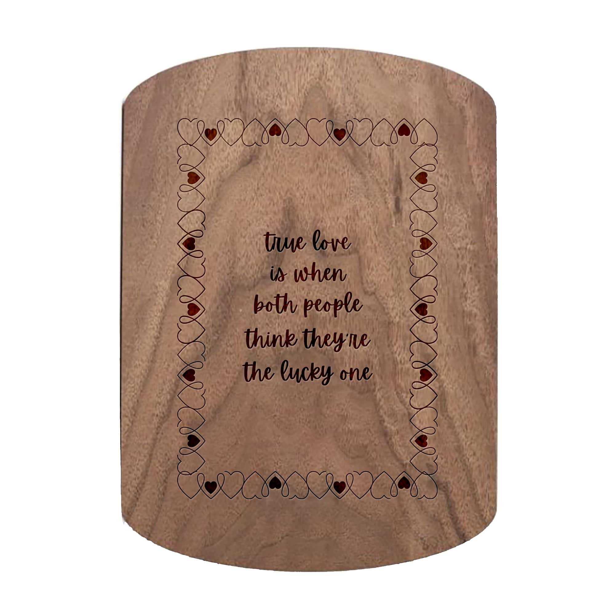 11" x 8" True Love Lucky Ones Walnut Oval Cutting Board
