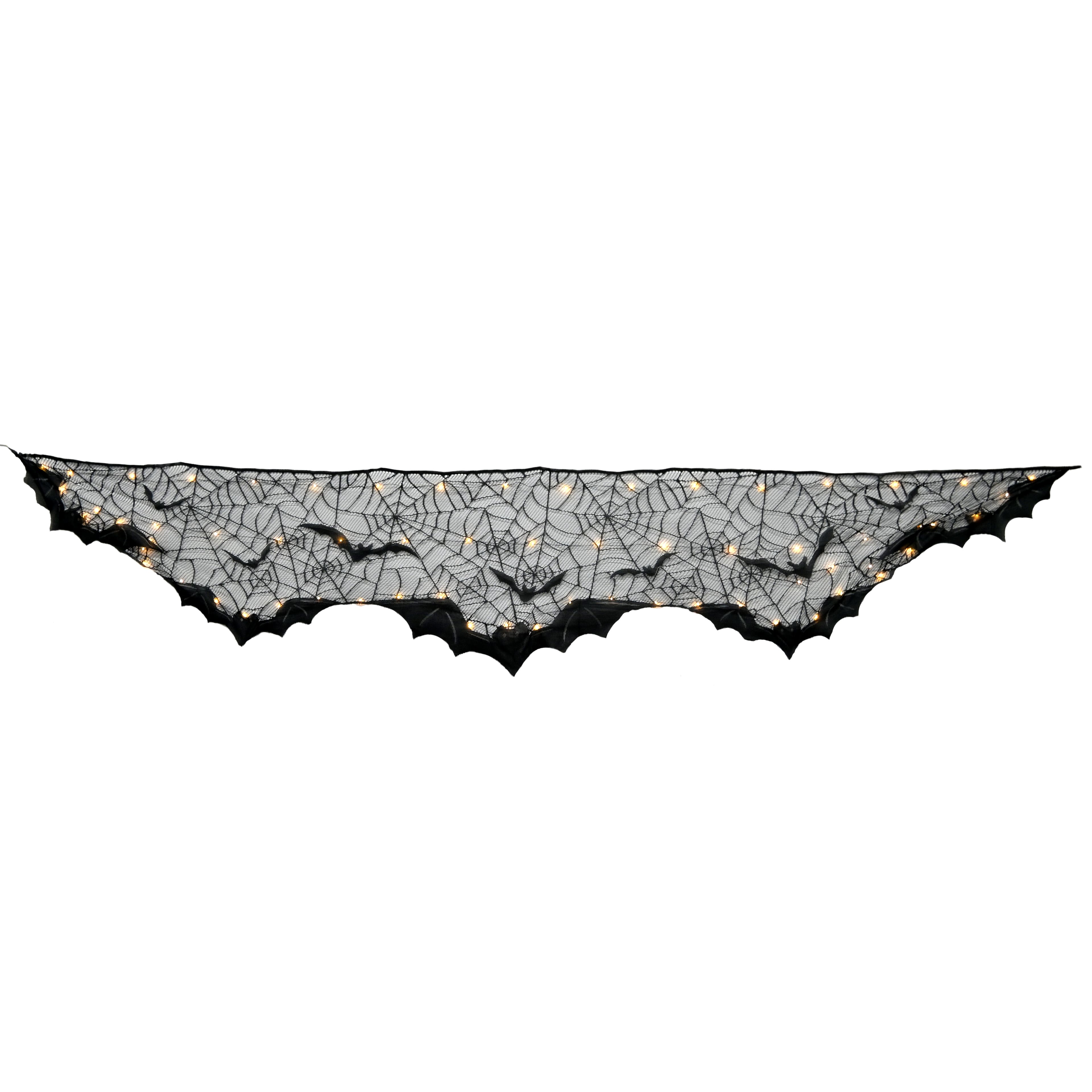 96" Spiderweb & Bats LED Lighted Mantel Scarf by Ashland®