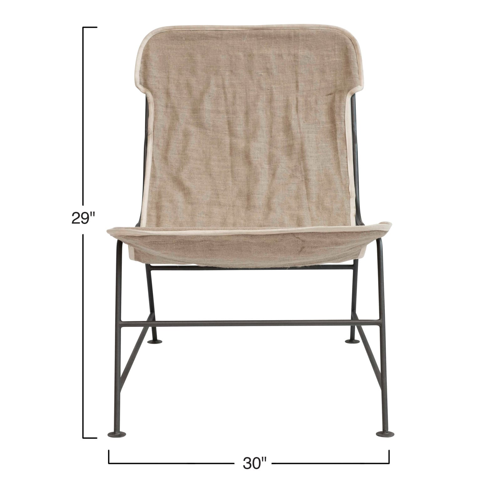 Hello Honey® Reclined Linen Sling Chair with Metal Frame