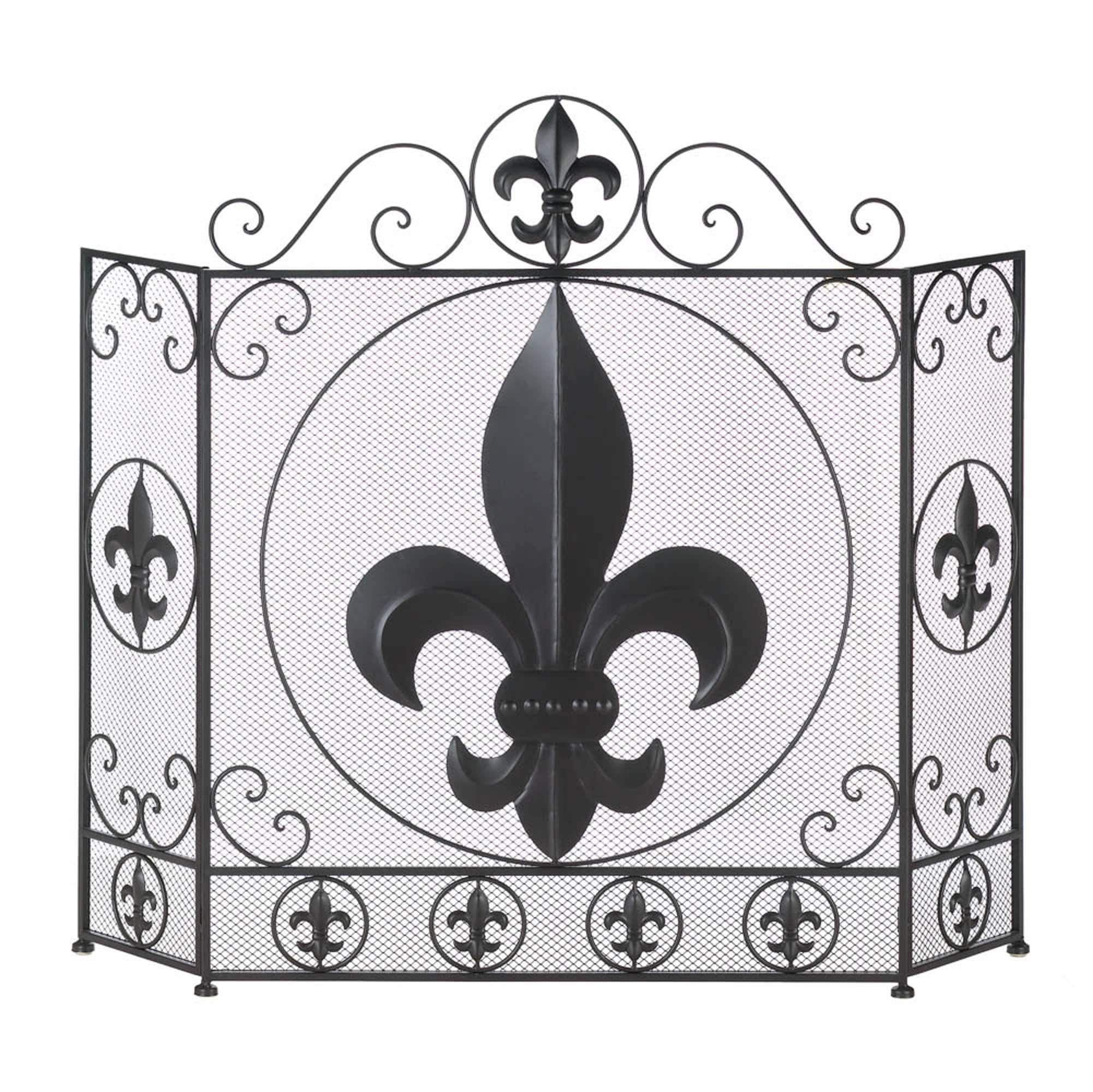 26" x 33" Fleur-de-Lis Fireplace Screen