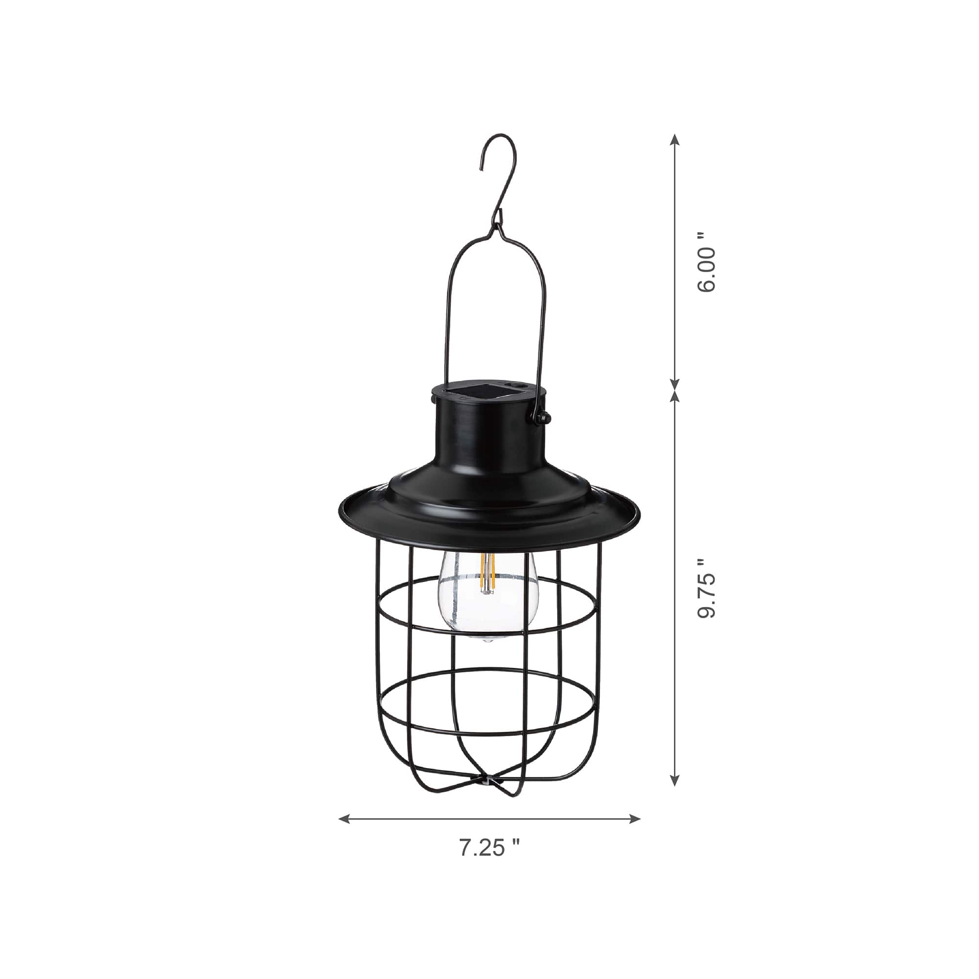 Glitzhome® 10" Wire Solar Powered Outdoor Hanging Lantern
