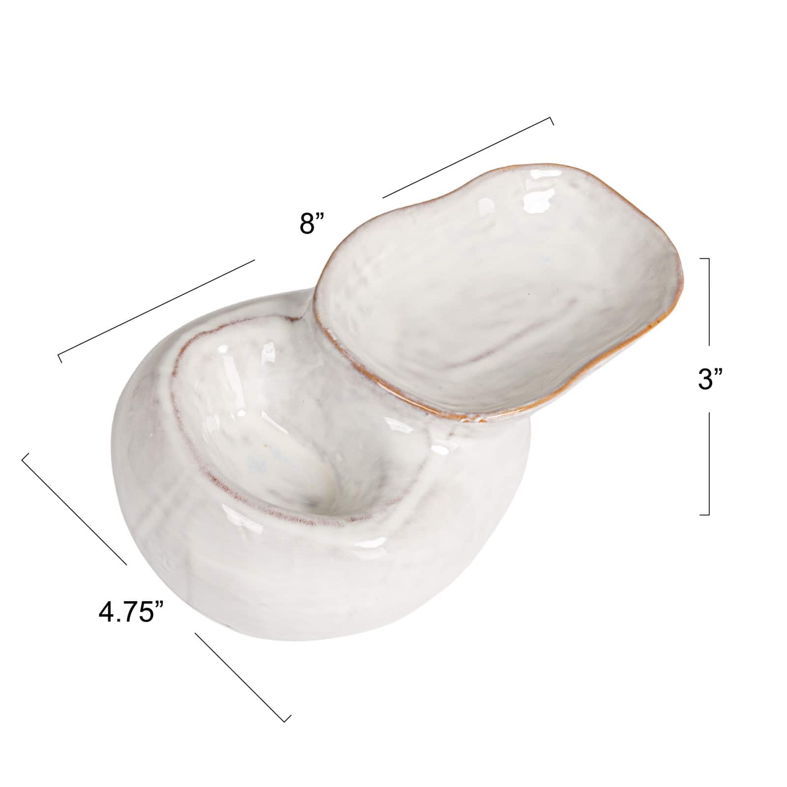 Hello Honey® 8" White Dual Harmony Stoneware Pedestal Dish