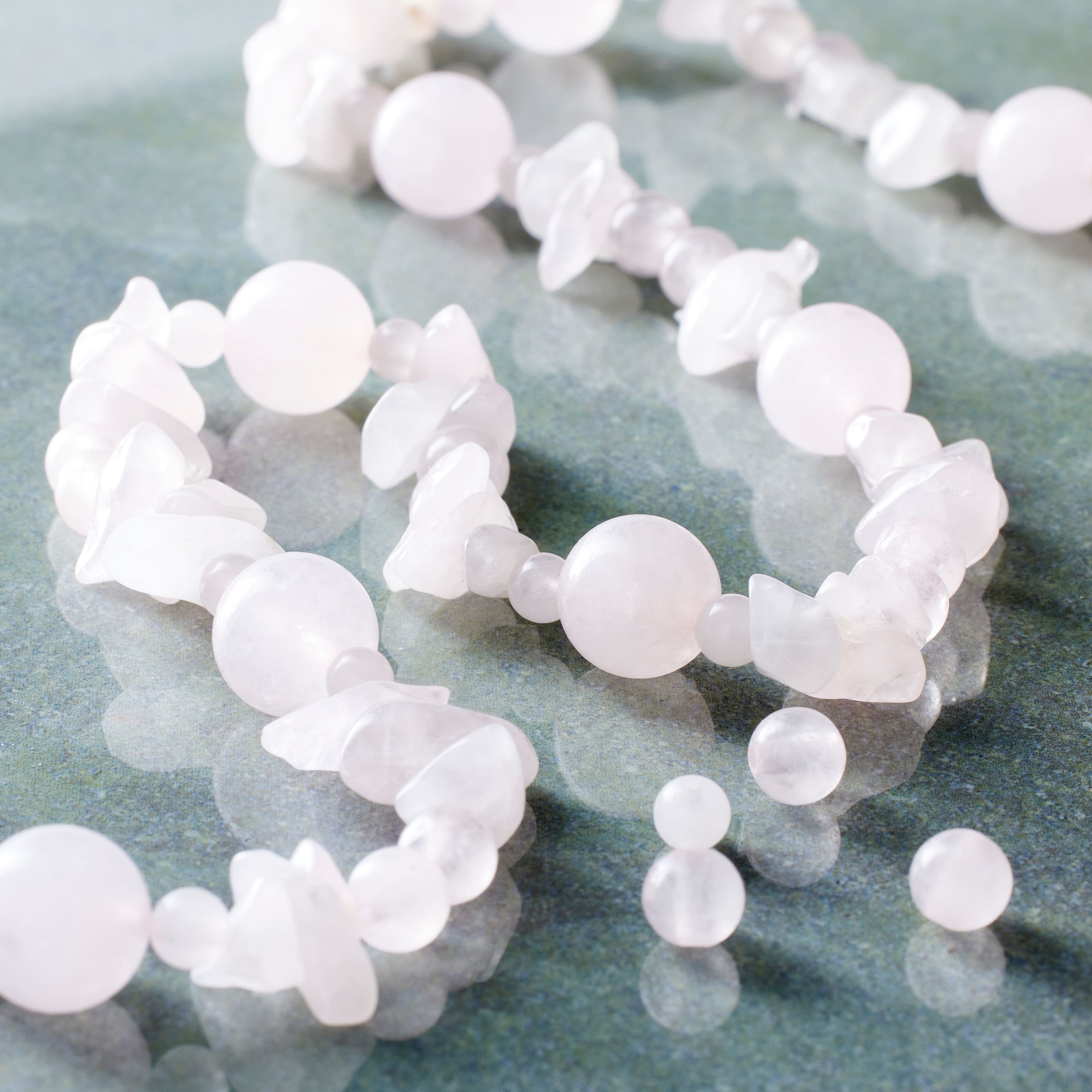 6 Pack: Rose Quartz Semi-Precious Beads Value Pack by Bead Landing™
