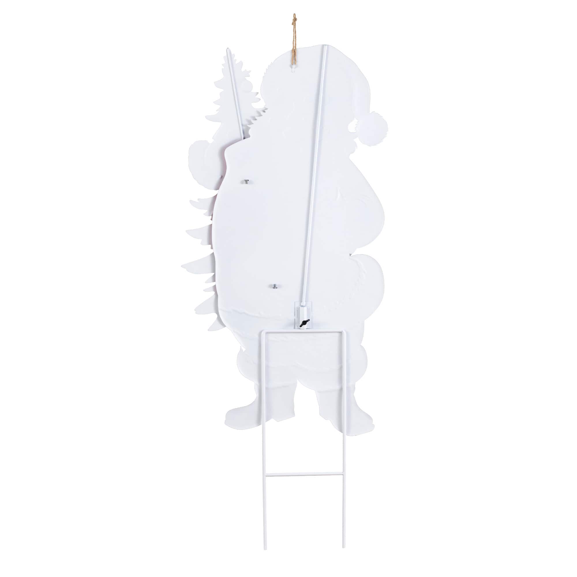 Glitzhome® 36" Christmas Metal Santa with Tree Yard Stake
