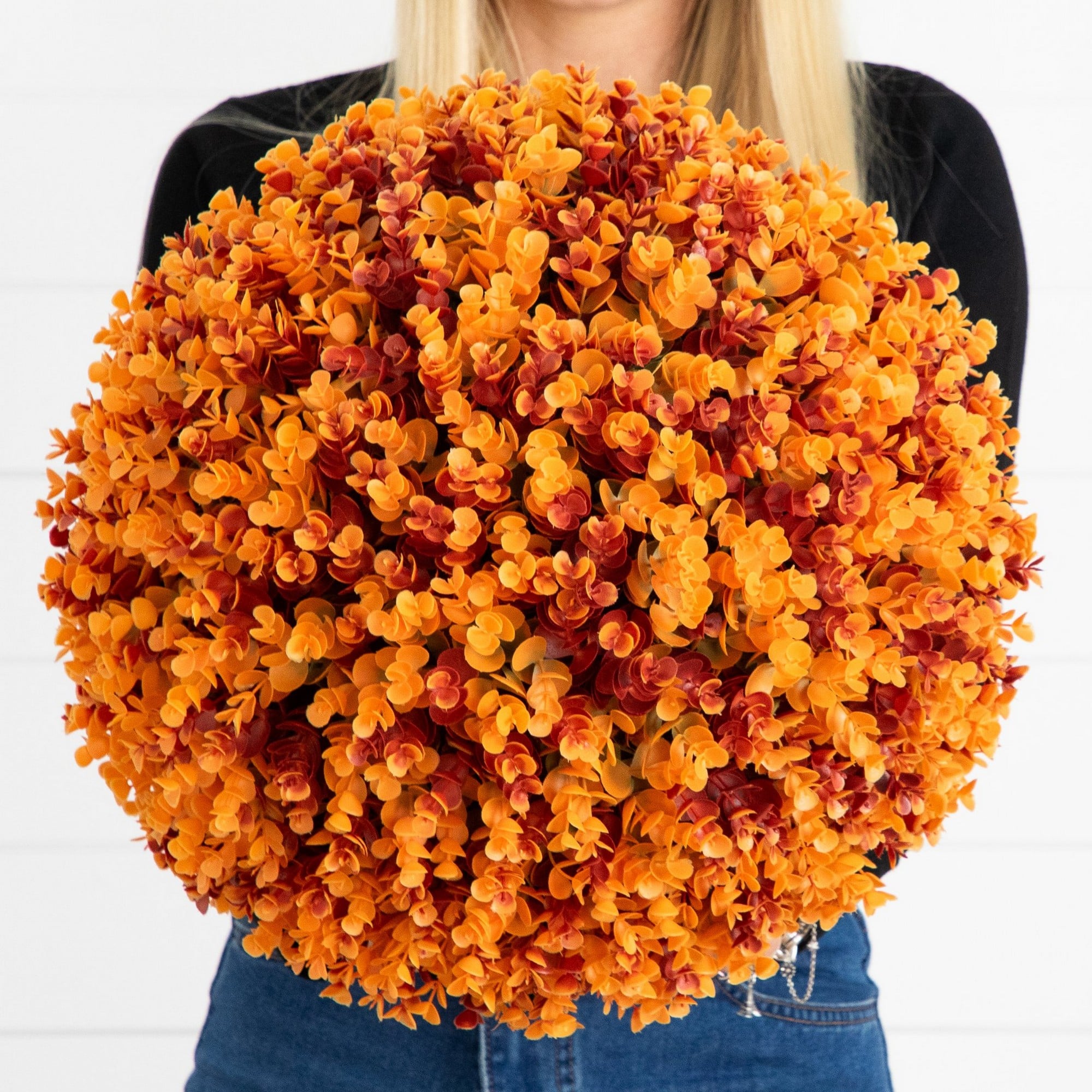 17" UV Resistant Autumn Artificial Eucalyptus Fall Ball