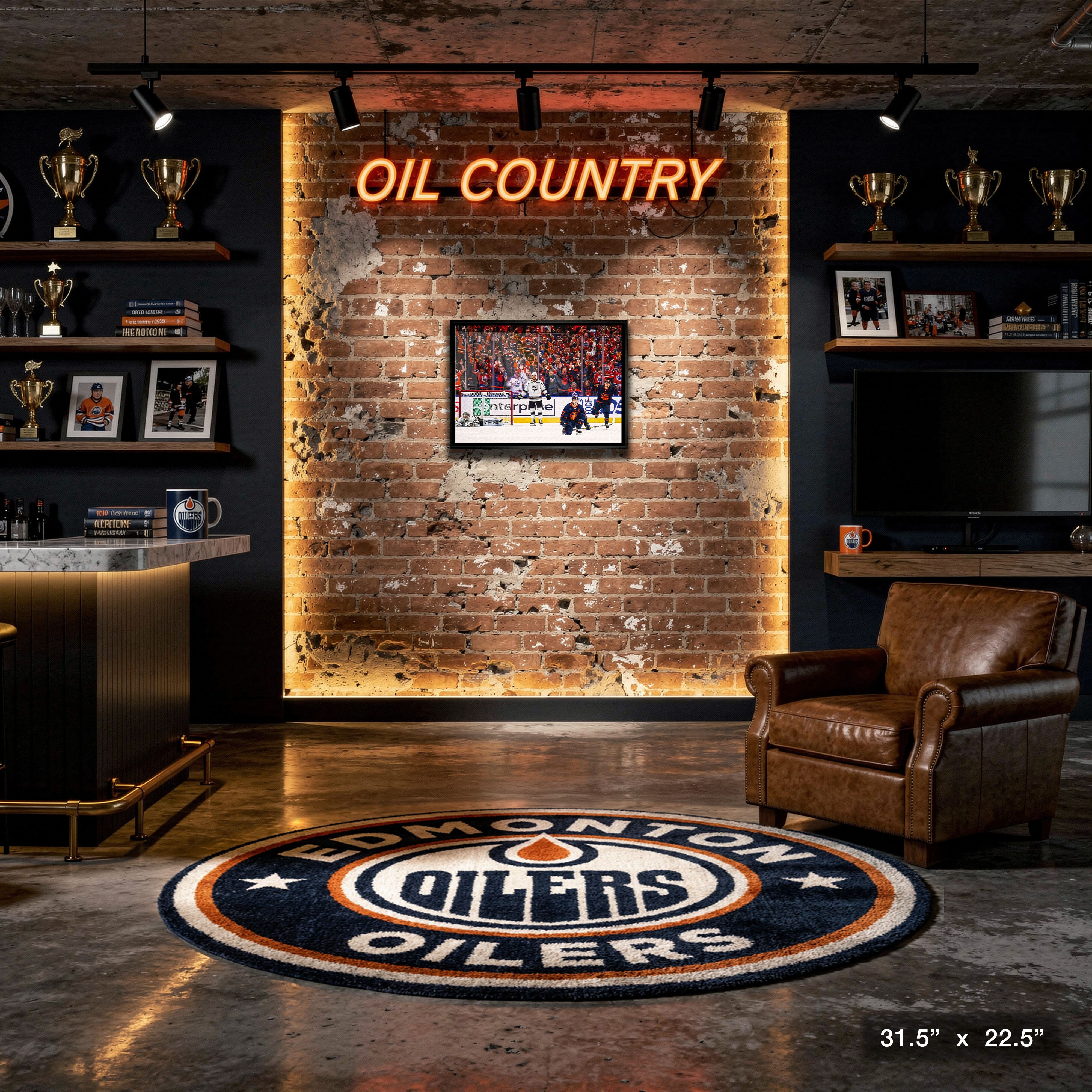 Connor McDavid 20" x 29" Framed Canvas Oilers Celebration 31.5" x 22.5"