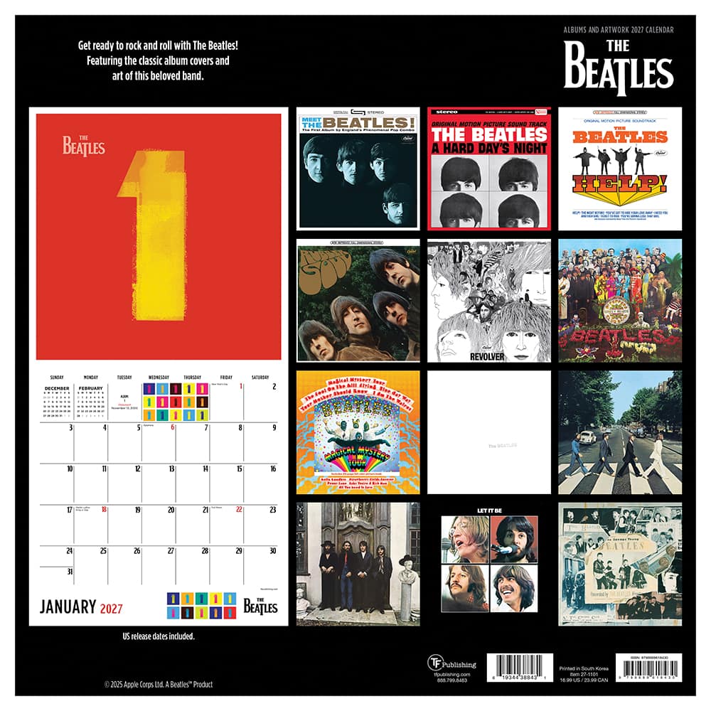 THE BEATLES CALENDAR 1987年　特典、封筒付き 2027 The Beatles: Albums & Artwork Wall Calendar | Michaels