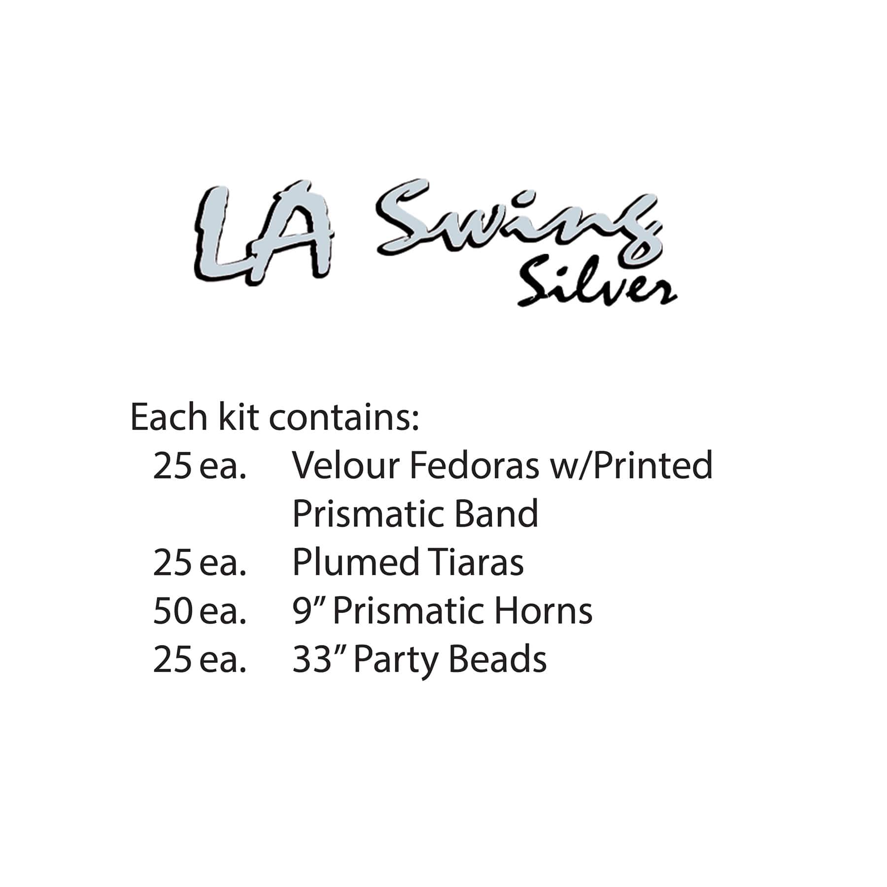 Beistle White & Silver New Year LA Swing Party Favor Kit for 50