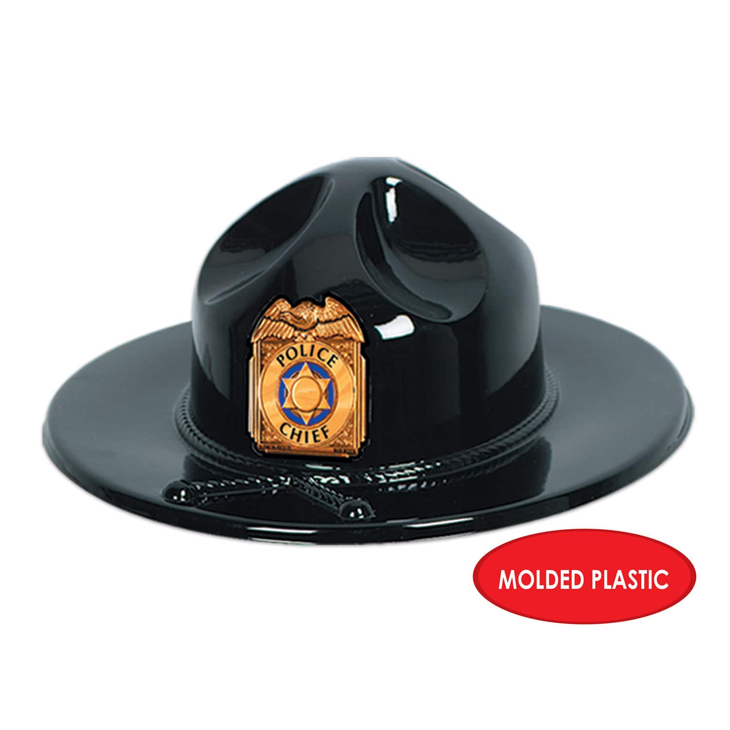 Beistle Black Plastic Trooper Hats, 3ct.