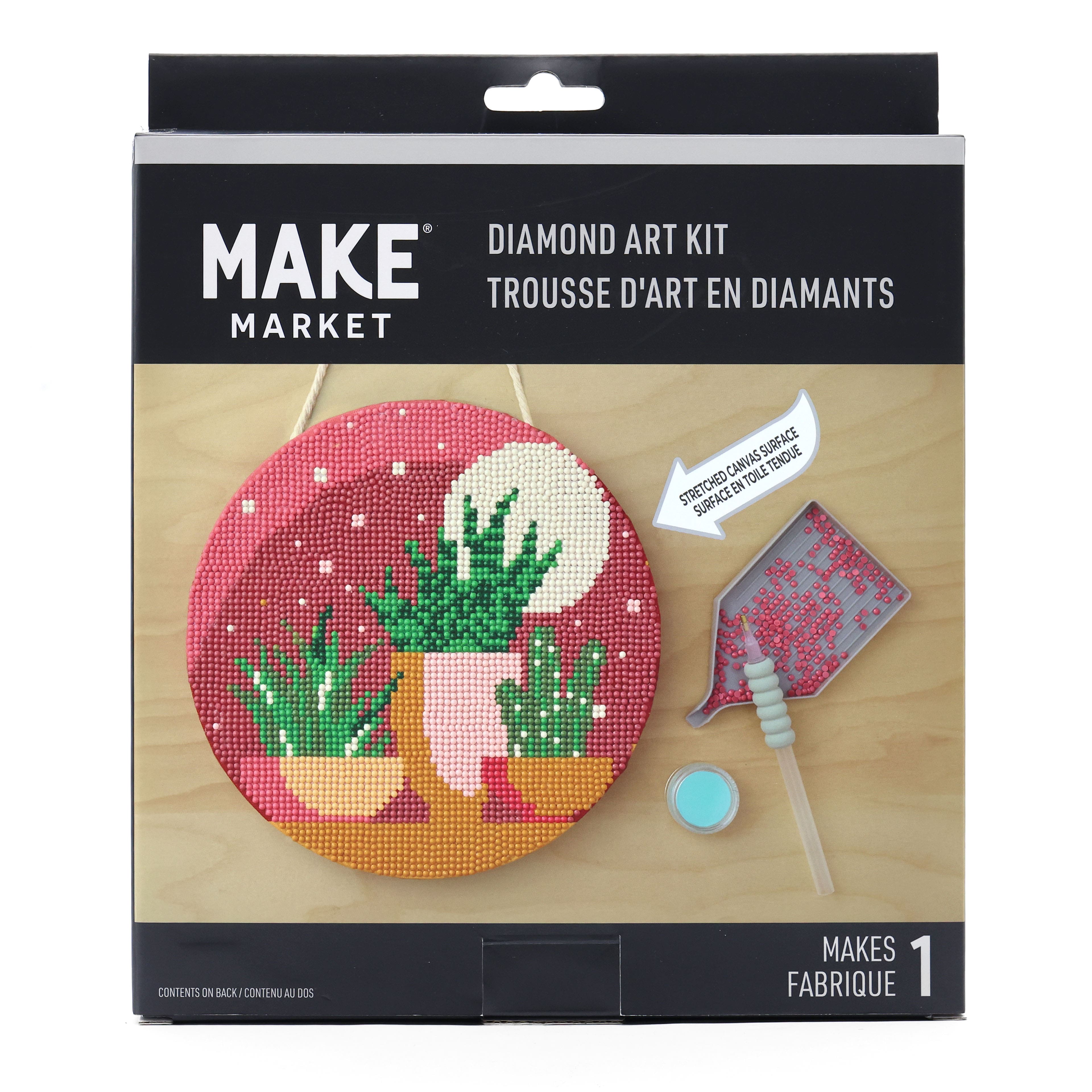 8" Sunset Succulents Round Stretched Canvas Diamond Art Kit by Make Market®