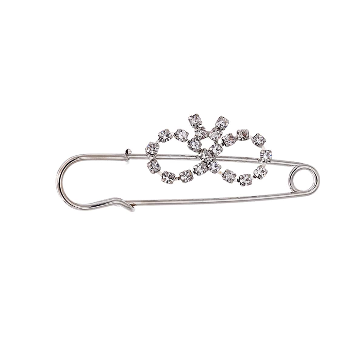 2.5" Rhinestone Bow Safety Pin Charm Connector by Bead Landing™