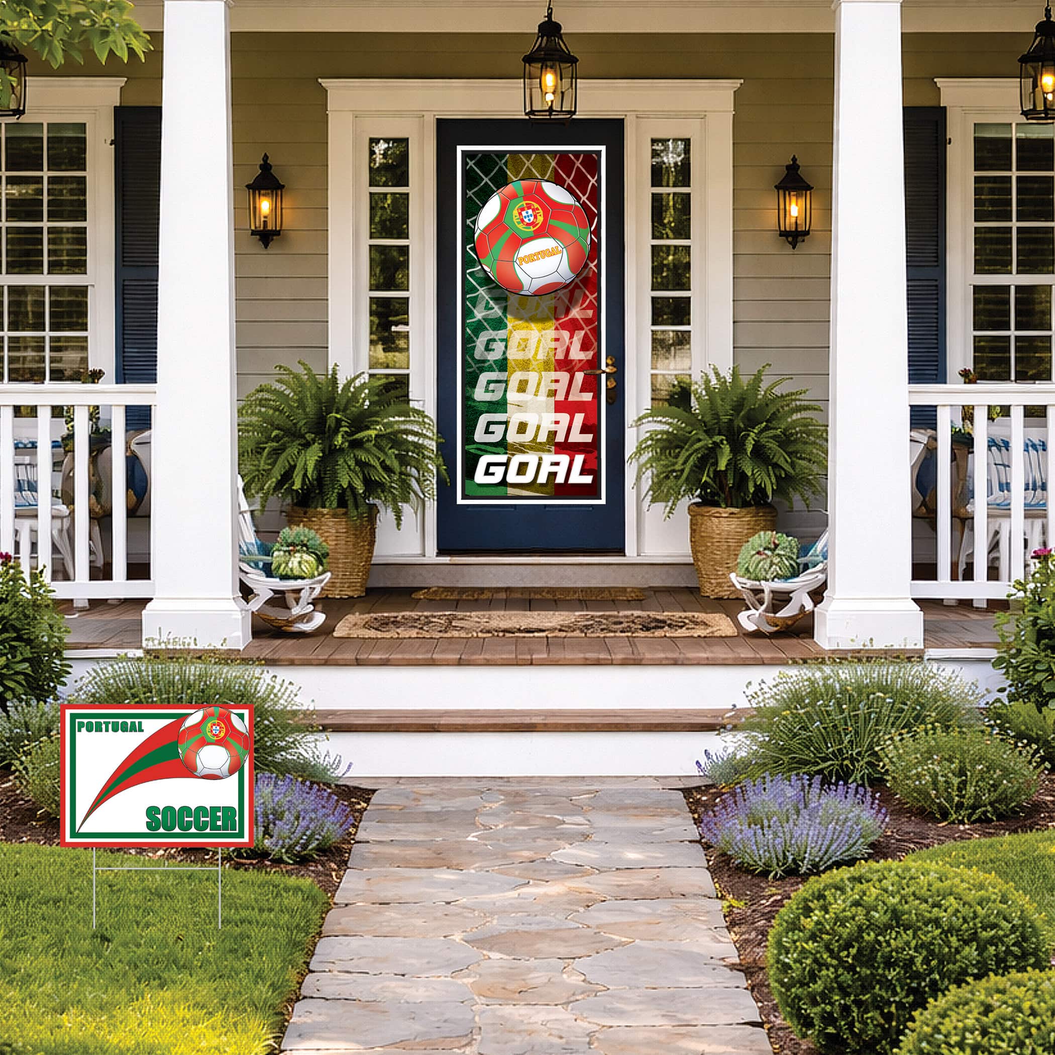 11.5" x 15.5" Portugal Soccer Plastic Yard Sign