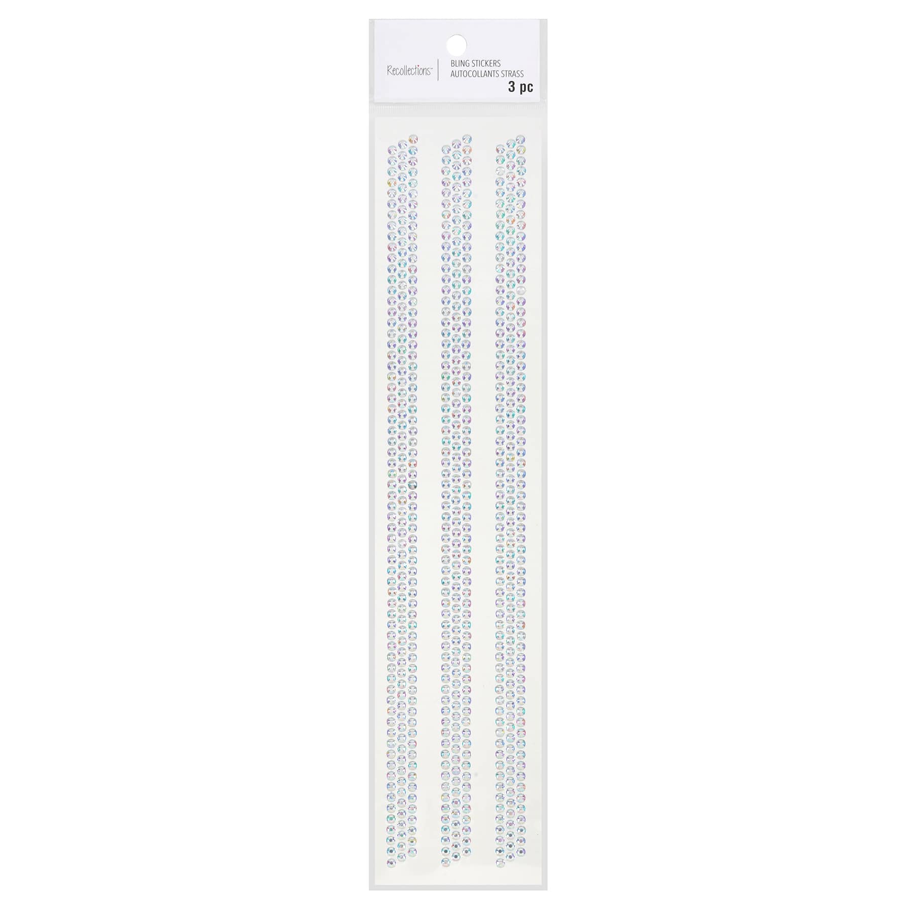 12 Packs: 3 ct. (36 total) Iridescent Clear Rhinestone Borders by Recollections™