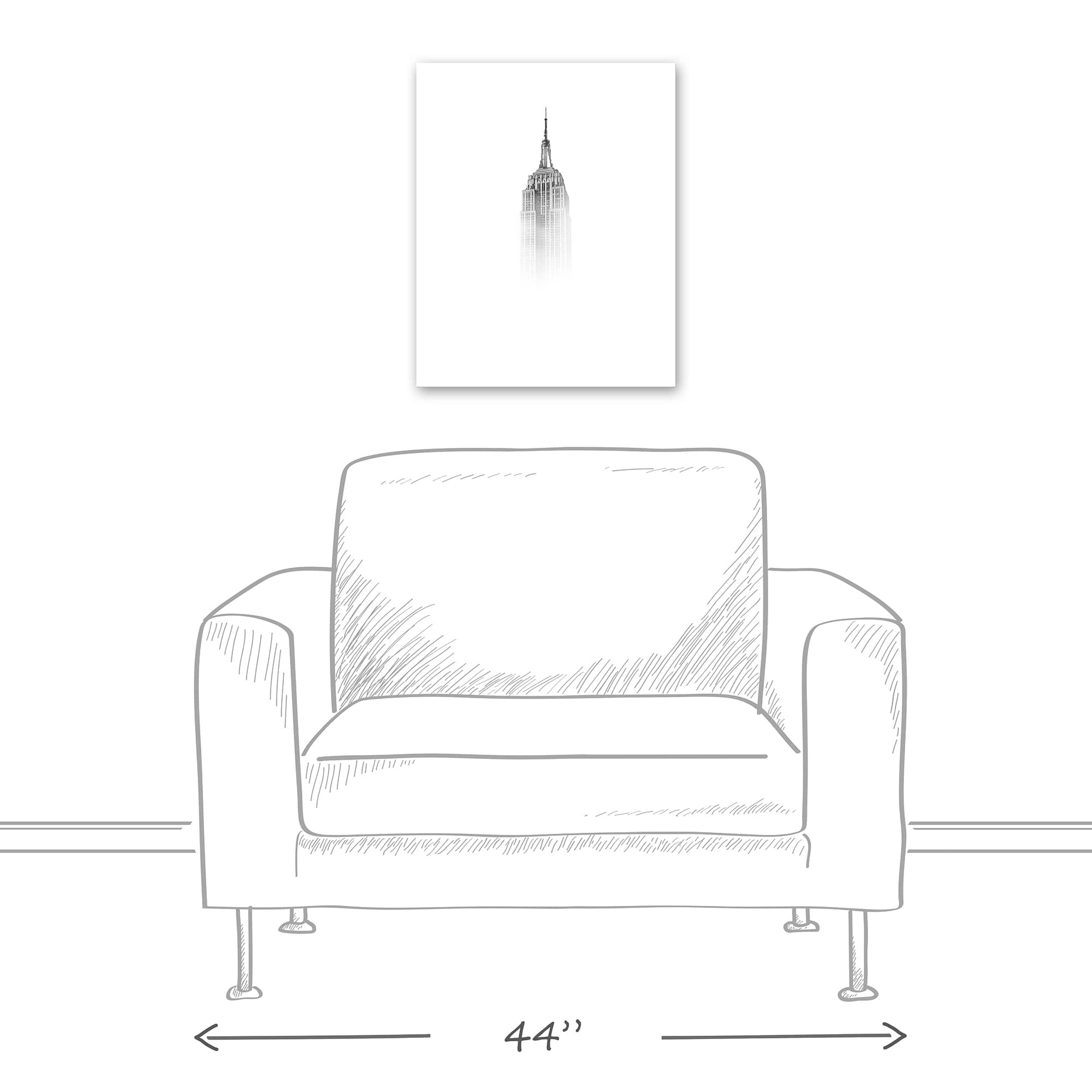 Empire State Building In Fog 16" x 20" Canvas Wall Art