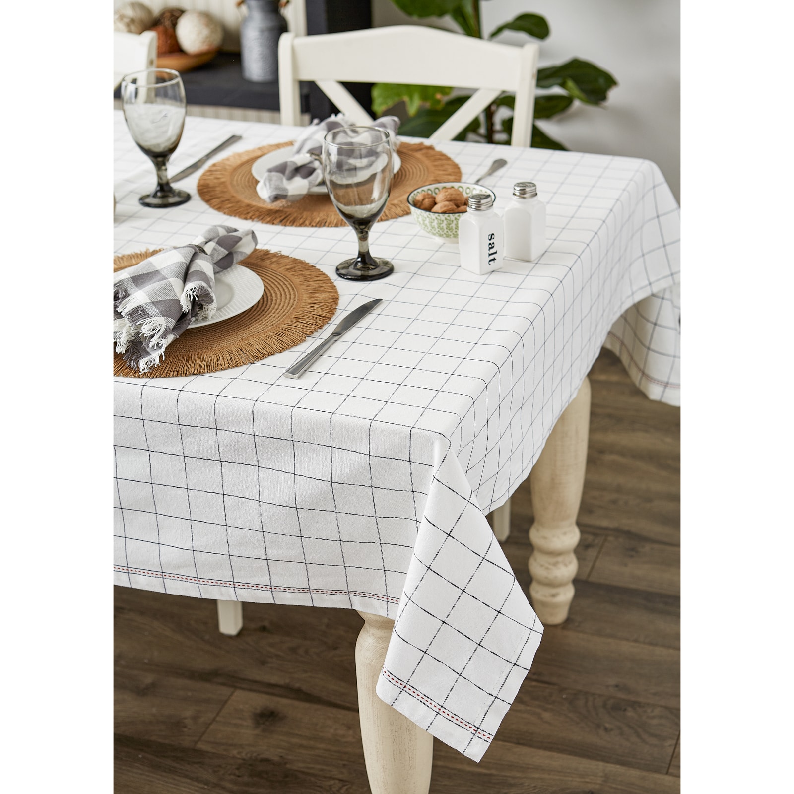 Kitchen Windowpane Tablecloth 52" x 52"