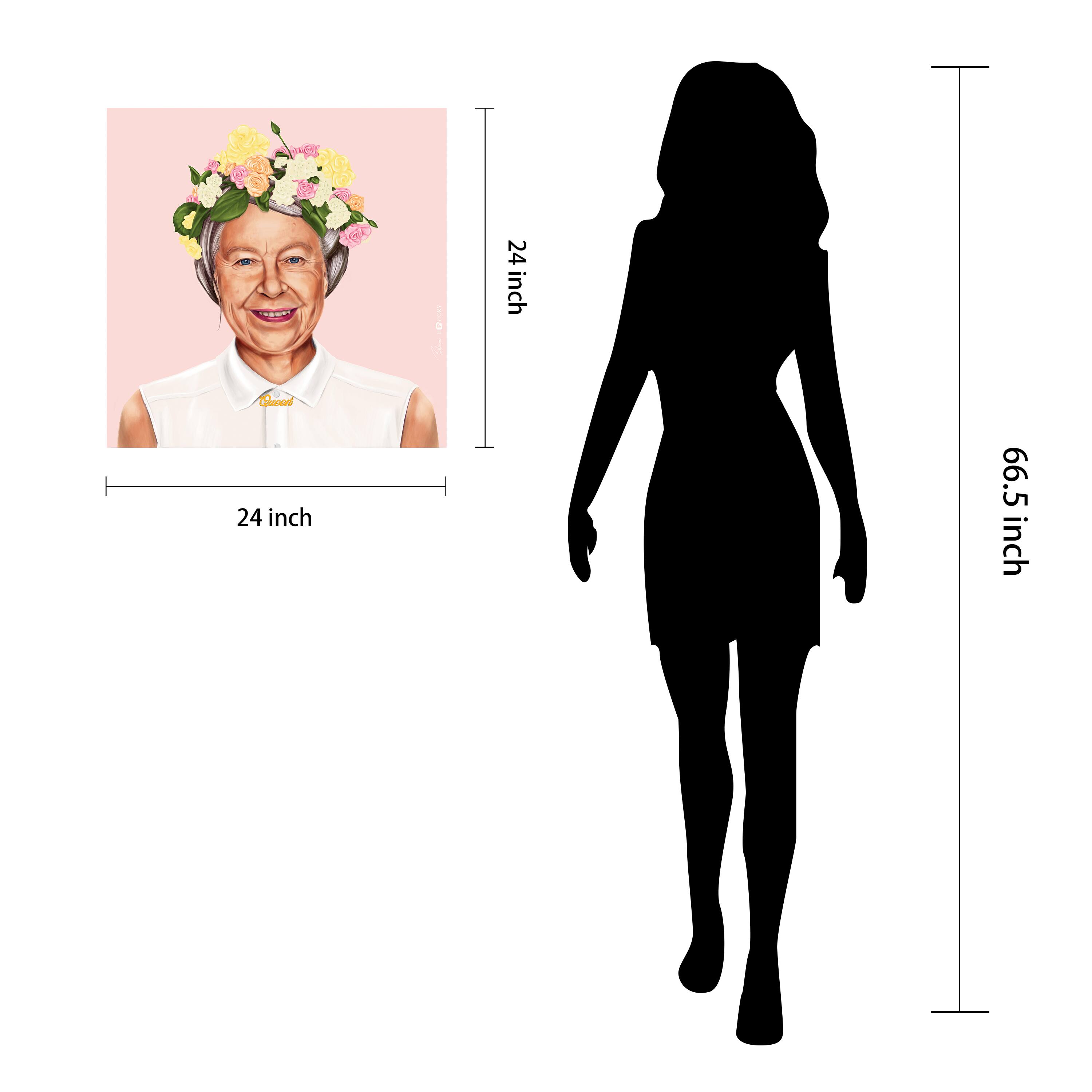 Empire Art Direct Hipstory™ 24" x 24" Hip Queen Elizabeth II Frameless Printed Tempered Glass Wall Art
