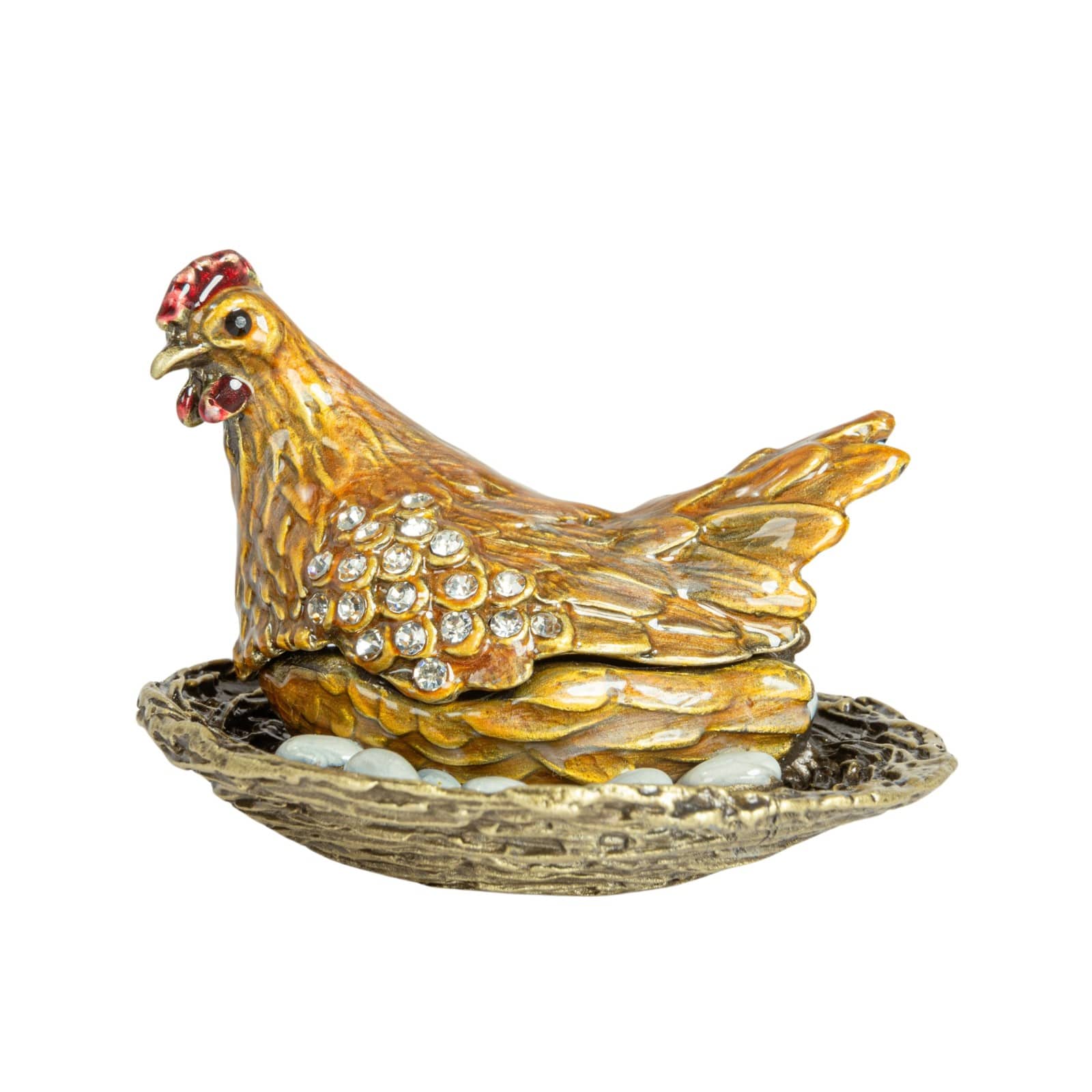 Hello Honey® 2.75" Multicolor Jeweled Hen Trinket Box