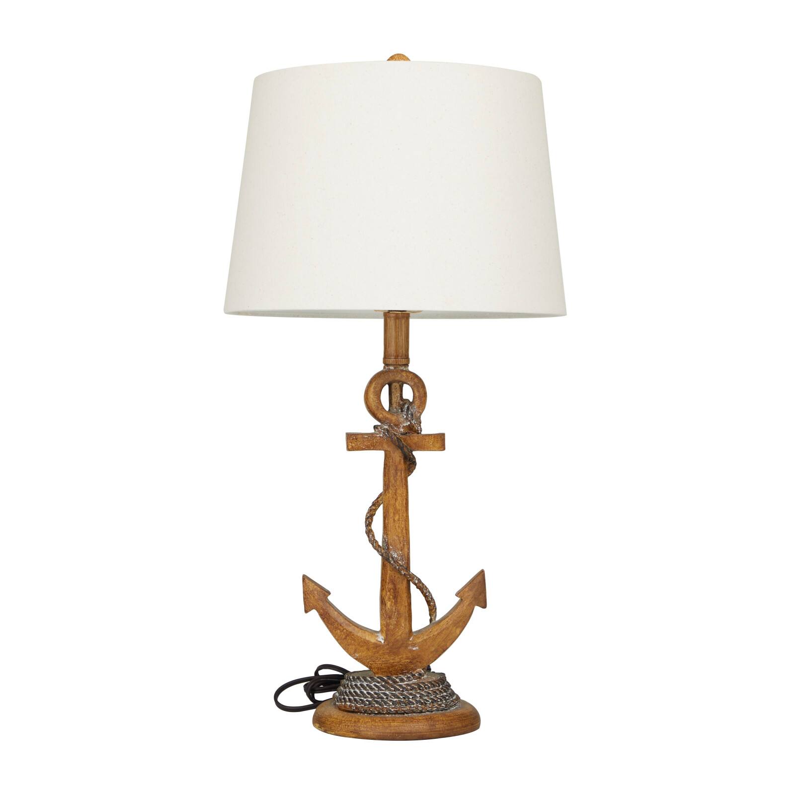 Brown Polystone Table Lamp Set of 2 13", 26"