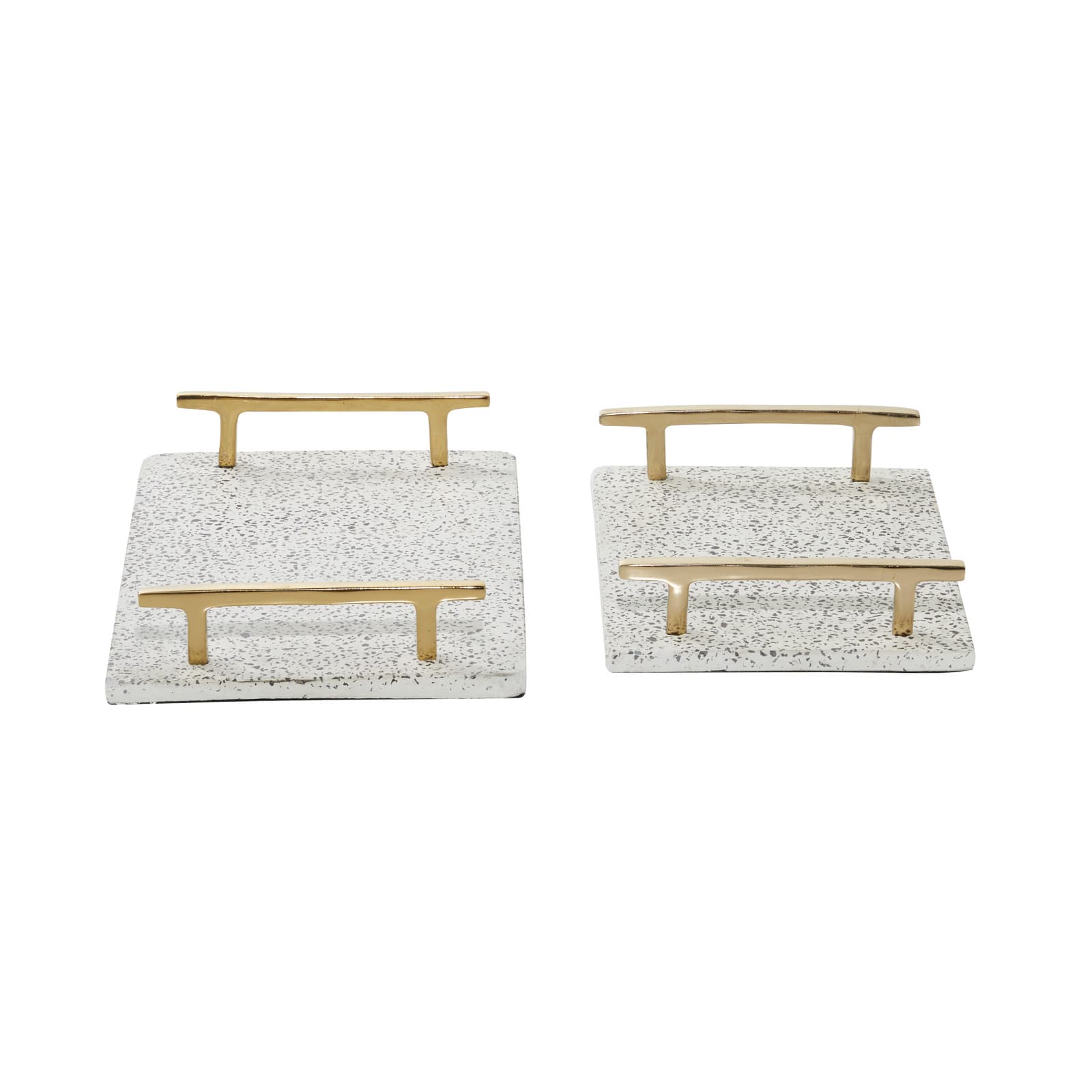 White Ceramic Contemporary Tray Set