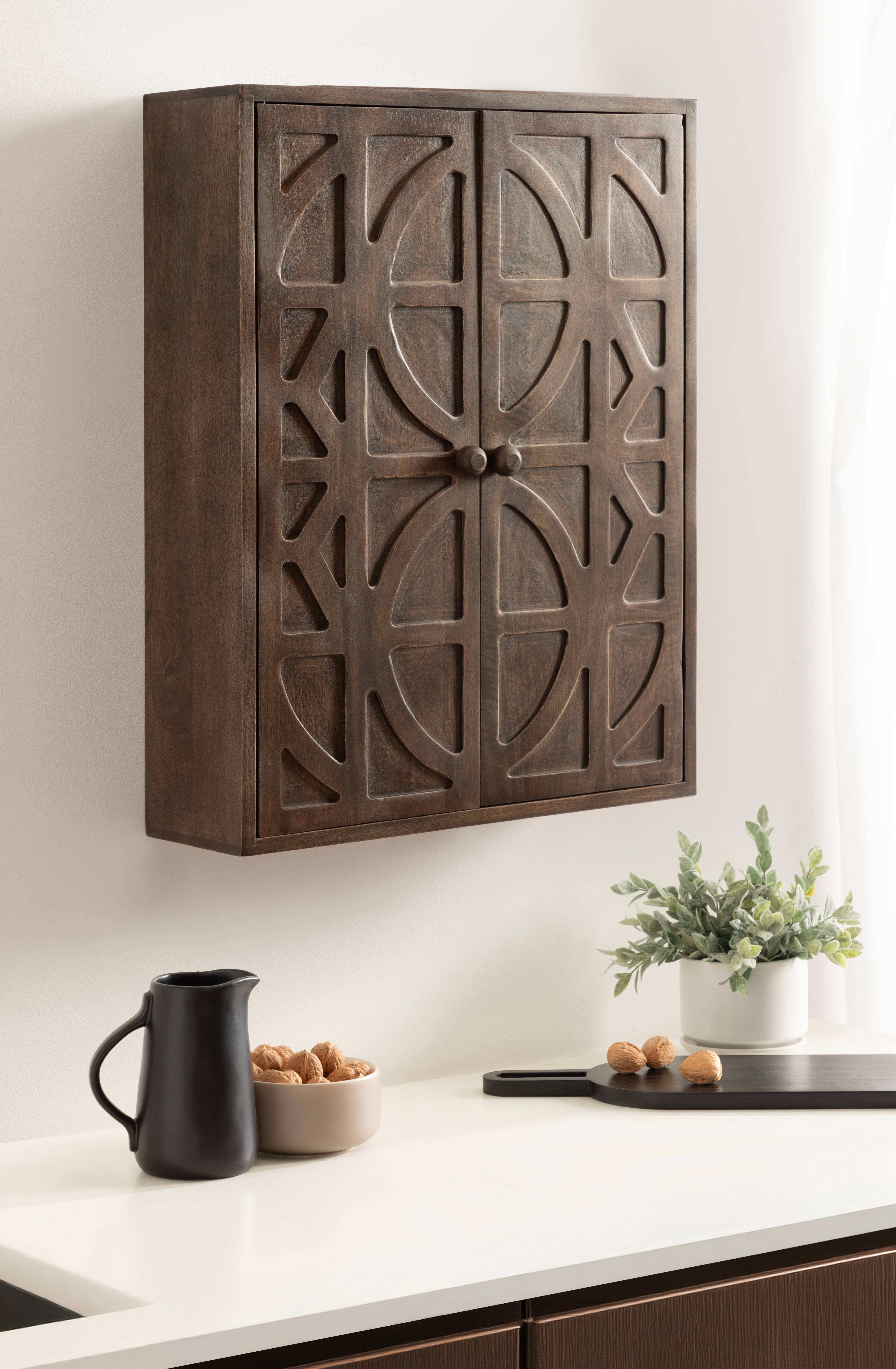 Kate and Laurel Galliene Wood Wall Cabinet with Two Shelves