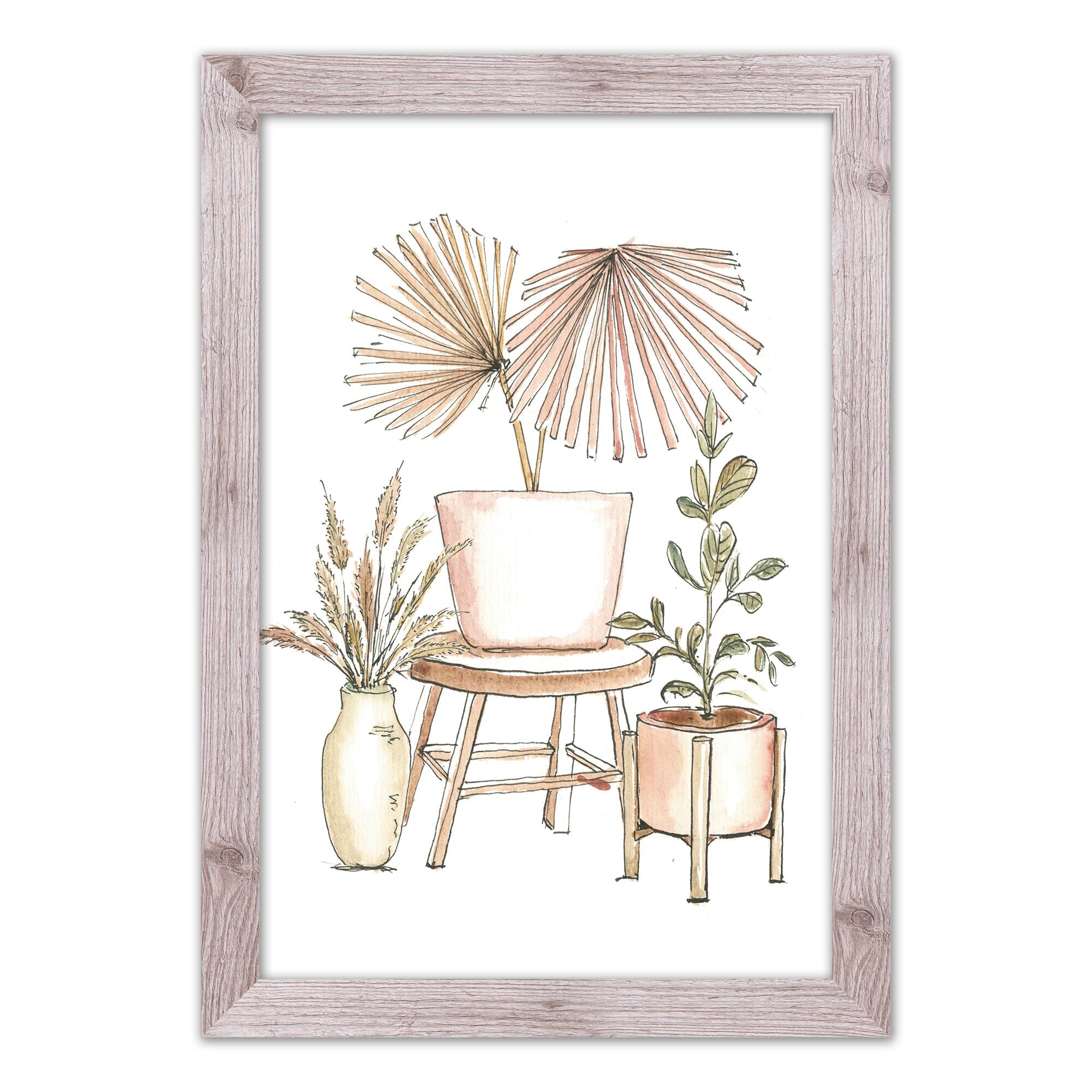 Boho Plant Still Western Framed Print