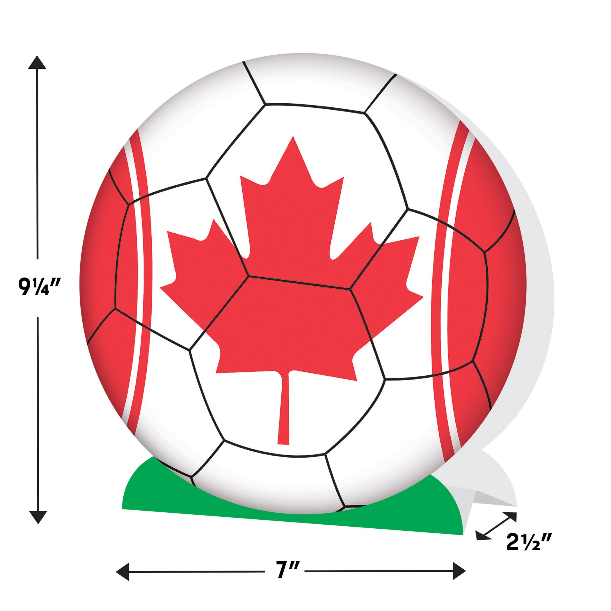 9.25" Canada 3D Soccer Ball Centerpieces, 2ct.